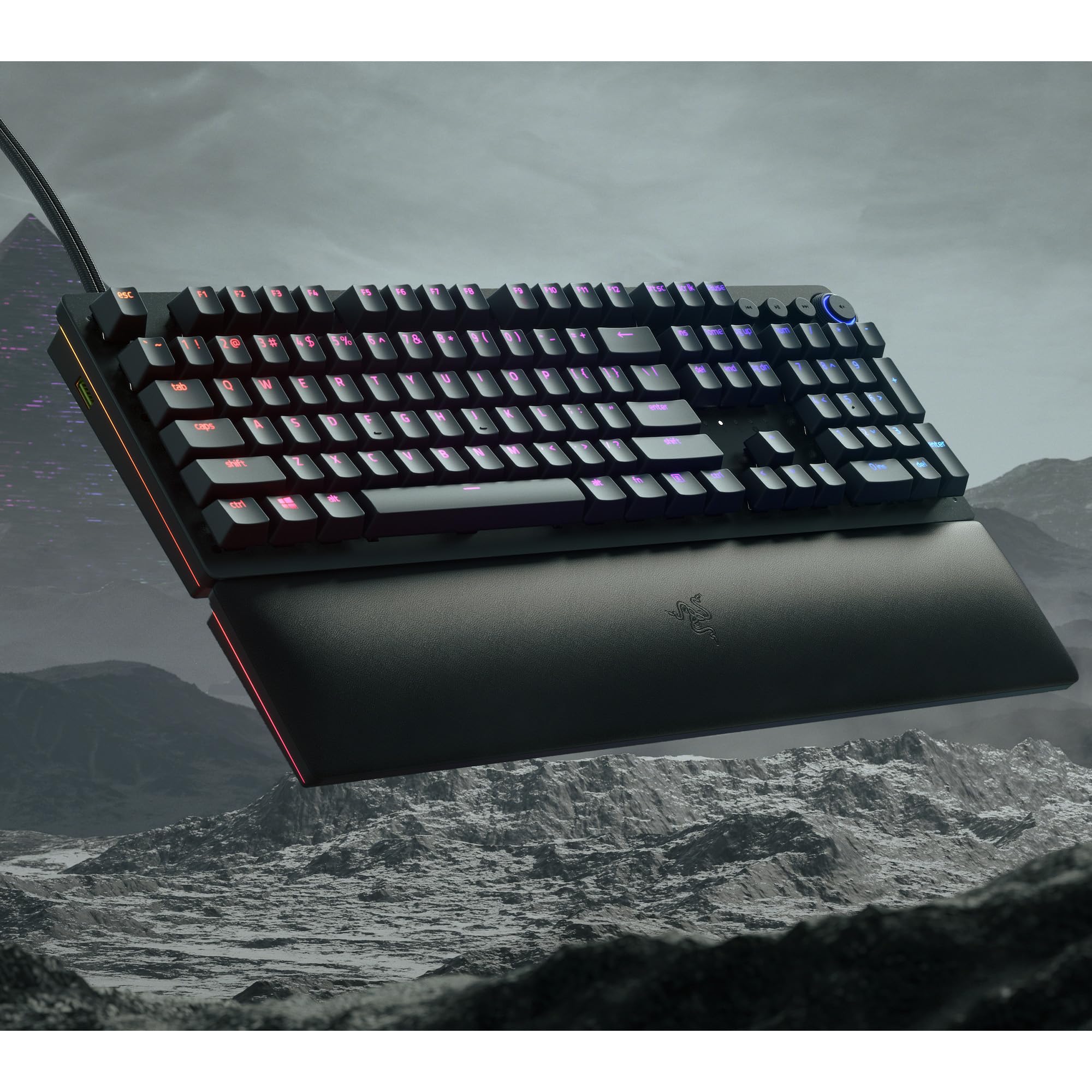 Razer Huntsman V2 (Switches Analog) - Clavier Gamer Optique pratiquement sans Latence (Switches Optiques Analogiques, Touches en PBT Doubleshot, Câble USB-C Détachable) Clavier AZERTY | Noir