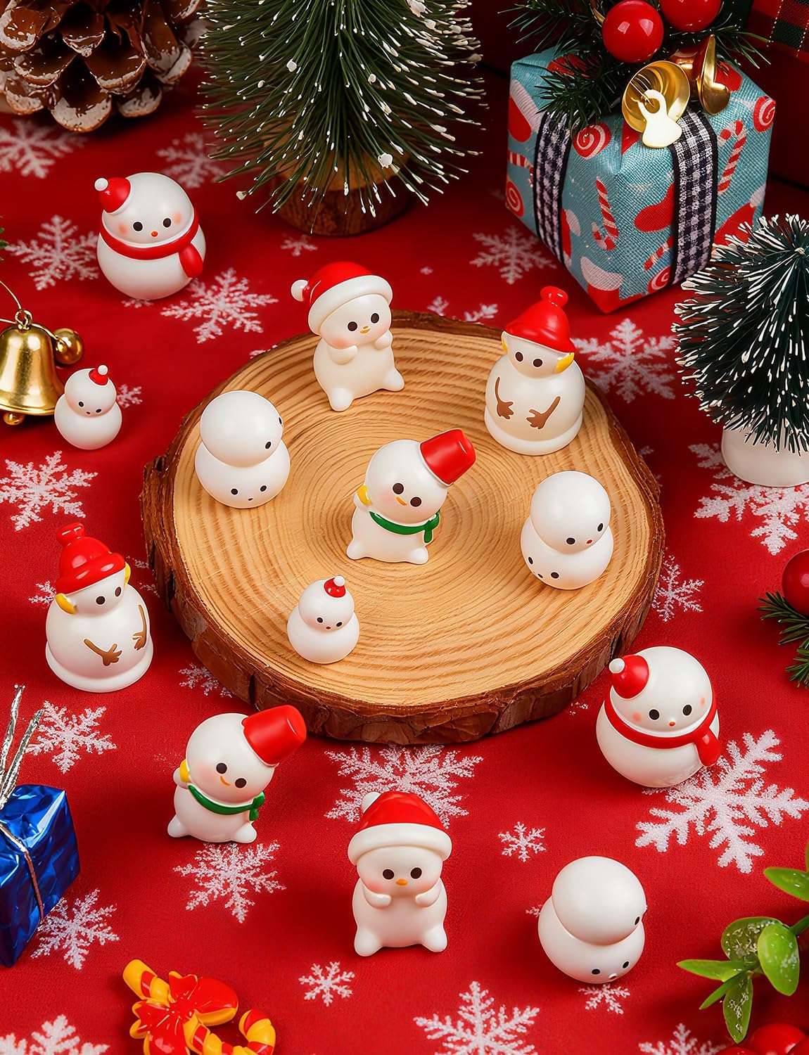 36Pcs Mini Snowman Figurines, Christmas Tiny Resin Snowmen with Hat for DIY Xmas Party Garden Dollhouse Decoration - Image 2