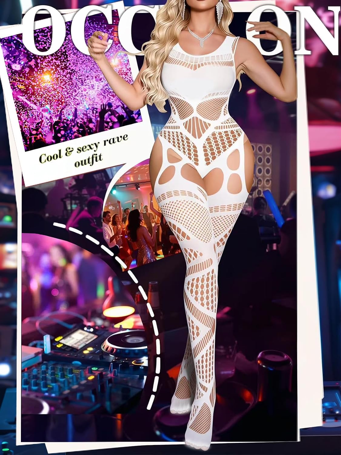 Womens Mesh Bodystocking Sleeveless Sling Bodysuit Hollow Fishnet Lingerie Outfit Clubwear