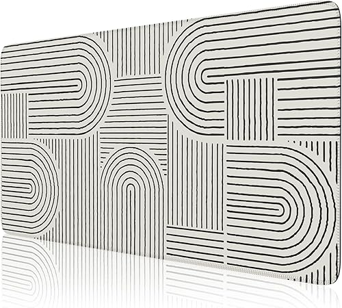 Miniatura 17 de iCasso Alfombrilla de escritorio, XXL Alfombrilla grande para mouse, con base antideslizante y bordes cosidos, para trabajo y juegos (floral verde)