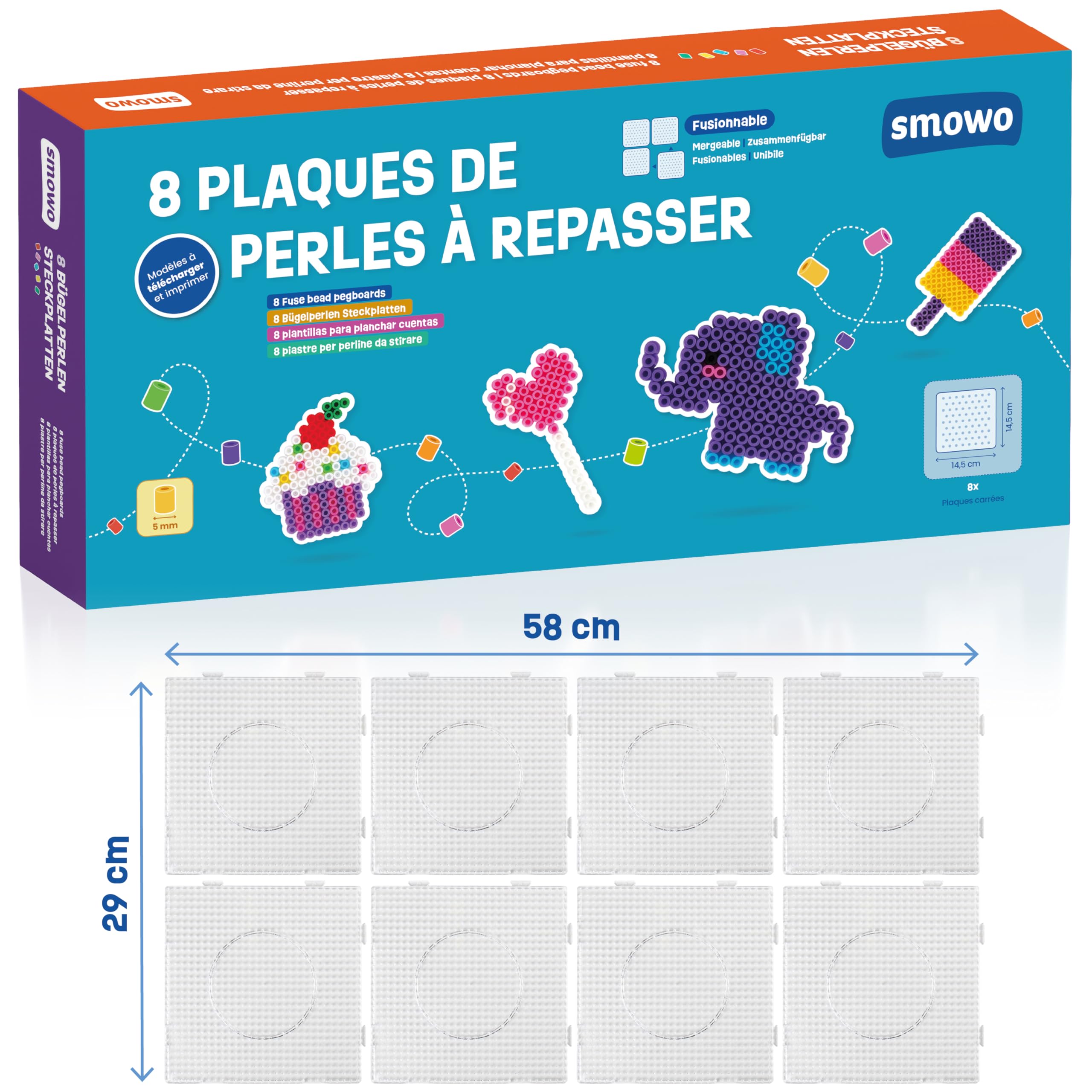 Mini plaque pour perles Hama - grand carré assemblable - 593- Perles à Repasser
