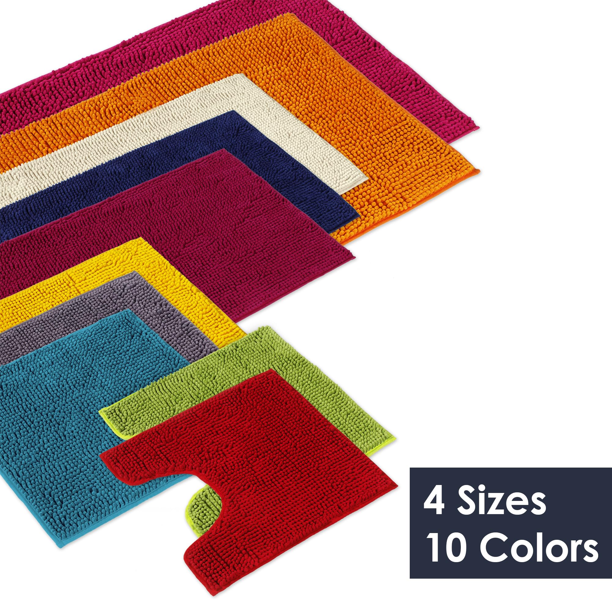 WohnDirect Juego de 2 alfombrillas de baño, color naranja, 70 x 120 cm, antideslizantes y lavables, alfombrilla de baño