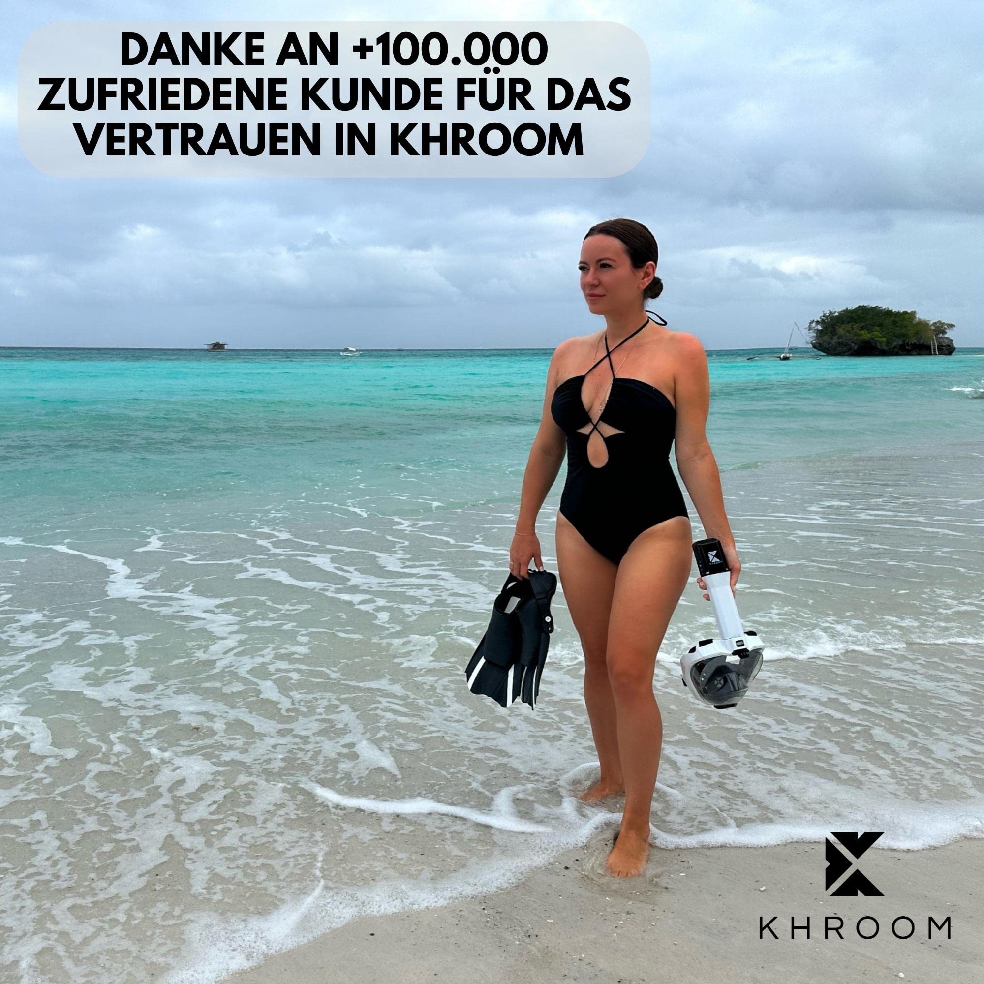 Khroom verstellbare Kurzflossen Erwachsene Gr. 36-47 || Zum Schnorcheln und Schwimmen - Made in Italy - Premium Taucherflossen mit Umhängetasche | Schwimmflossen