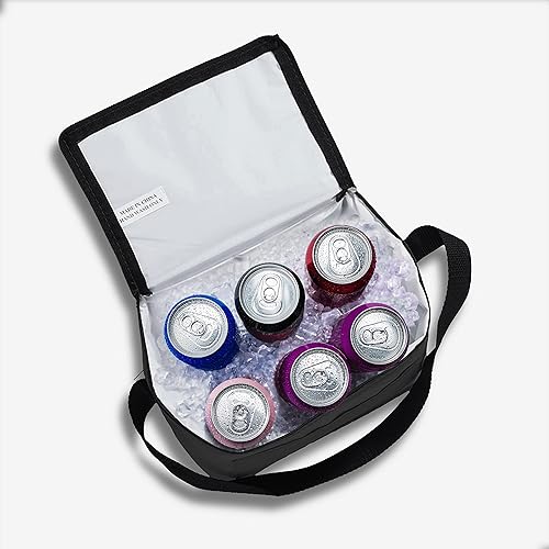 Miniatura 6 de DISCOUNT PROMOS Juego de 10 bolsas de almuerzo pequeñas personalizadas, paquete a granel, aisladas, se adapta a 6 latas, perfectas para la oficina,