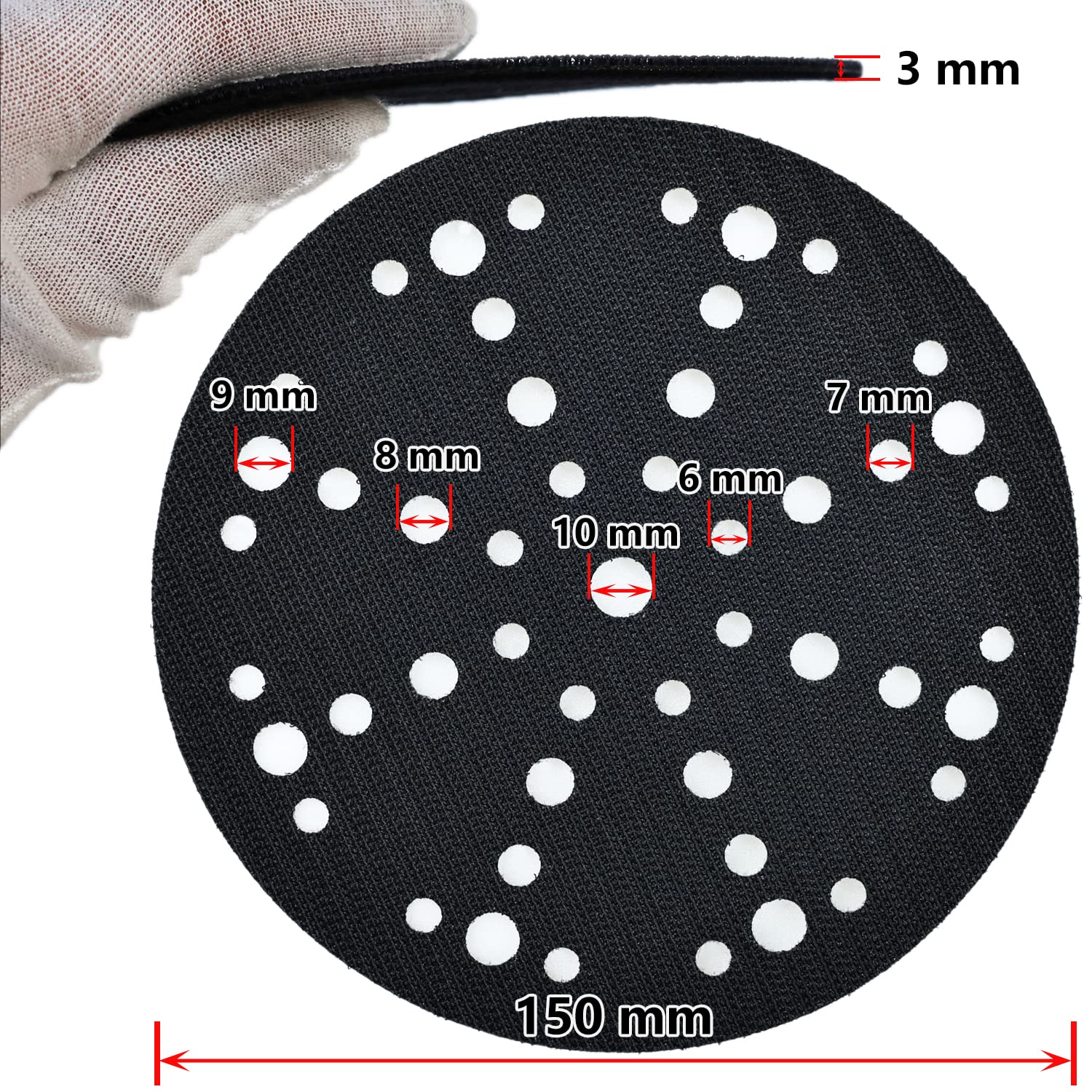 Amazon.co.jp: 6インチ 49穴 プレミアムフック&ループパッド