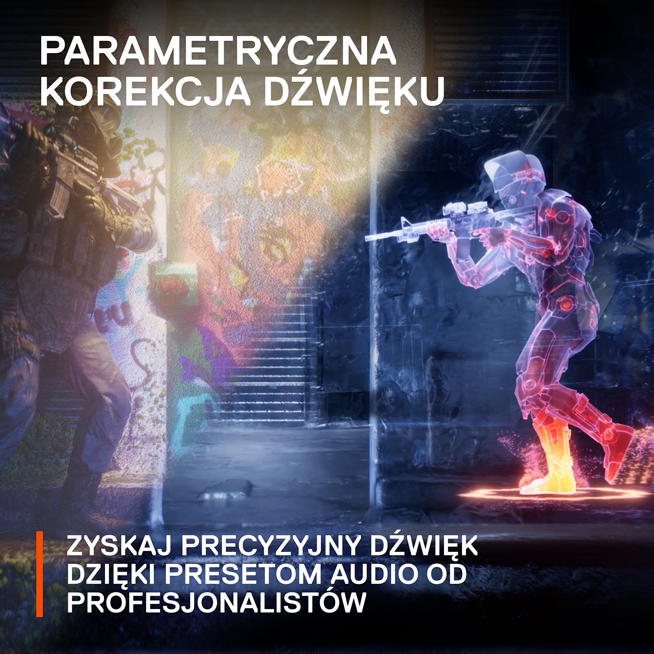 SteelSeries GameDAC Gen 2 Wzmacniacz audio o wysokiej rozdzielczości - ESS Sabre Quad-DAC - AI redukcja szumów - Dźwięk przestrzenny 360° - Certyfikat wysokiej rozdzielczości