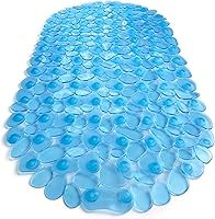 Vista 17 de Pebbles" Alfombra antideslizante para bañera y ducha de 27 x 14 pulgadas, ovalada, no tóxica, segura, limpia, lavable a máquina, agarre y drenaje