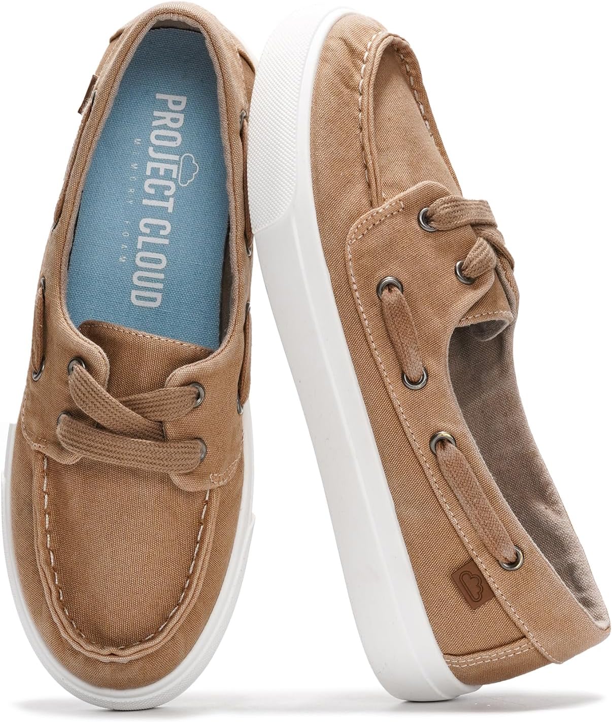 Project Cloud Sneakers for Women - Memory Foam Spring Shoes for Women Footwear - Slip-On Boat Shoes - Non Slip Fashion Sneakers - Lightweight Loafers (Seasalt, TAN, 10)