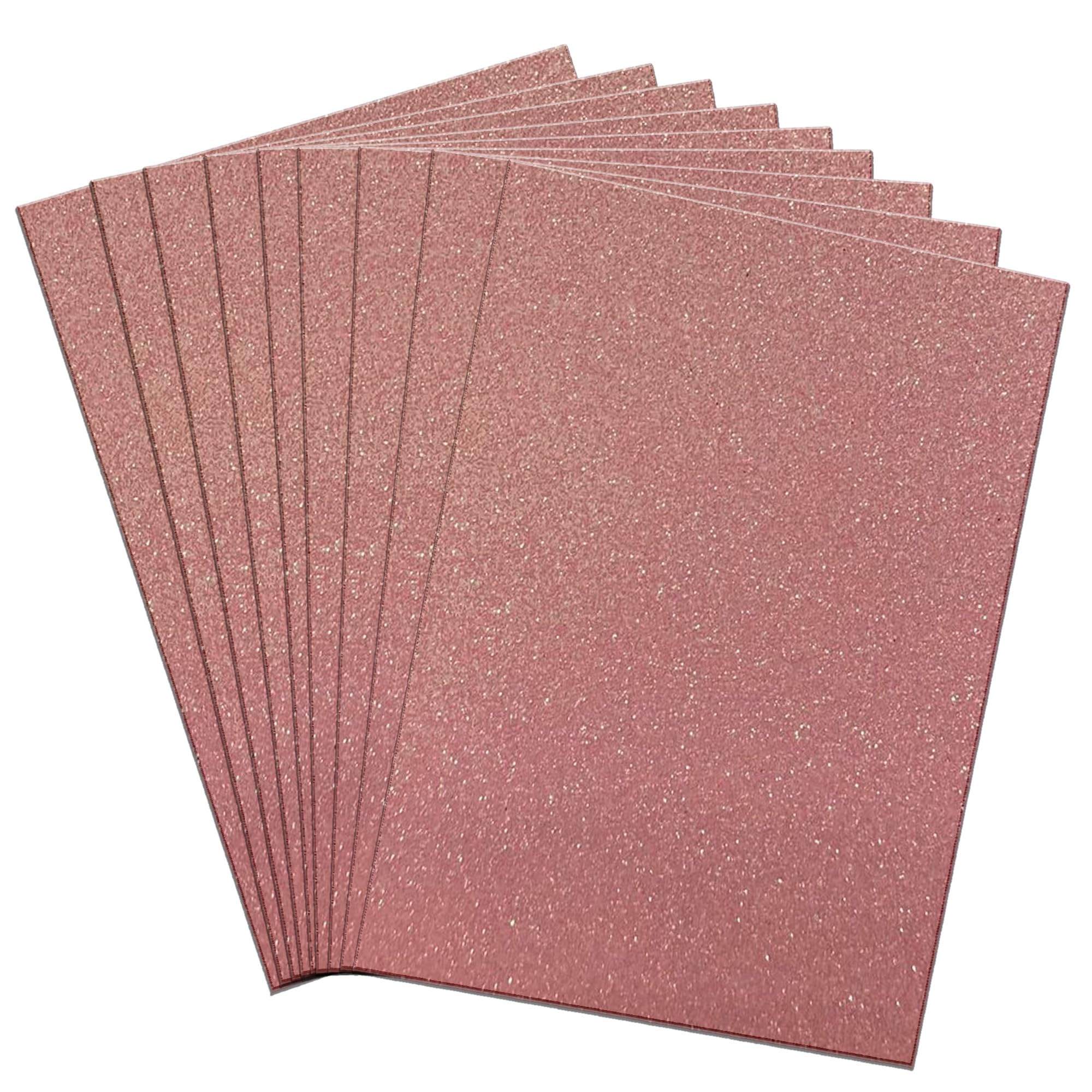 KreateSquare Glitter Cardstock A4 Glitter Paper 300 GSM Craft Paper for Cricut, Scrapbooking, Birthday Decor, DIY Crafts, Colored Sparkle Shiny Cards for Arts & Crafts – 10 Pack (Pale Pink)