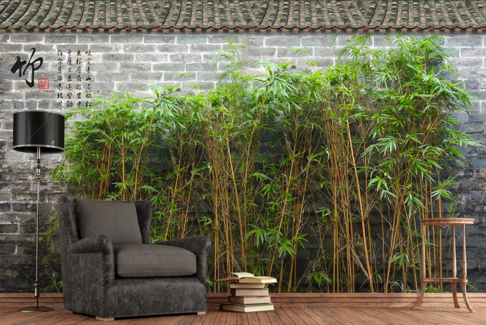 150x105cm Ręcznie malowana tapeta bambusowa dekoracja salonu, kawiarni, restauracji, 3D