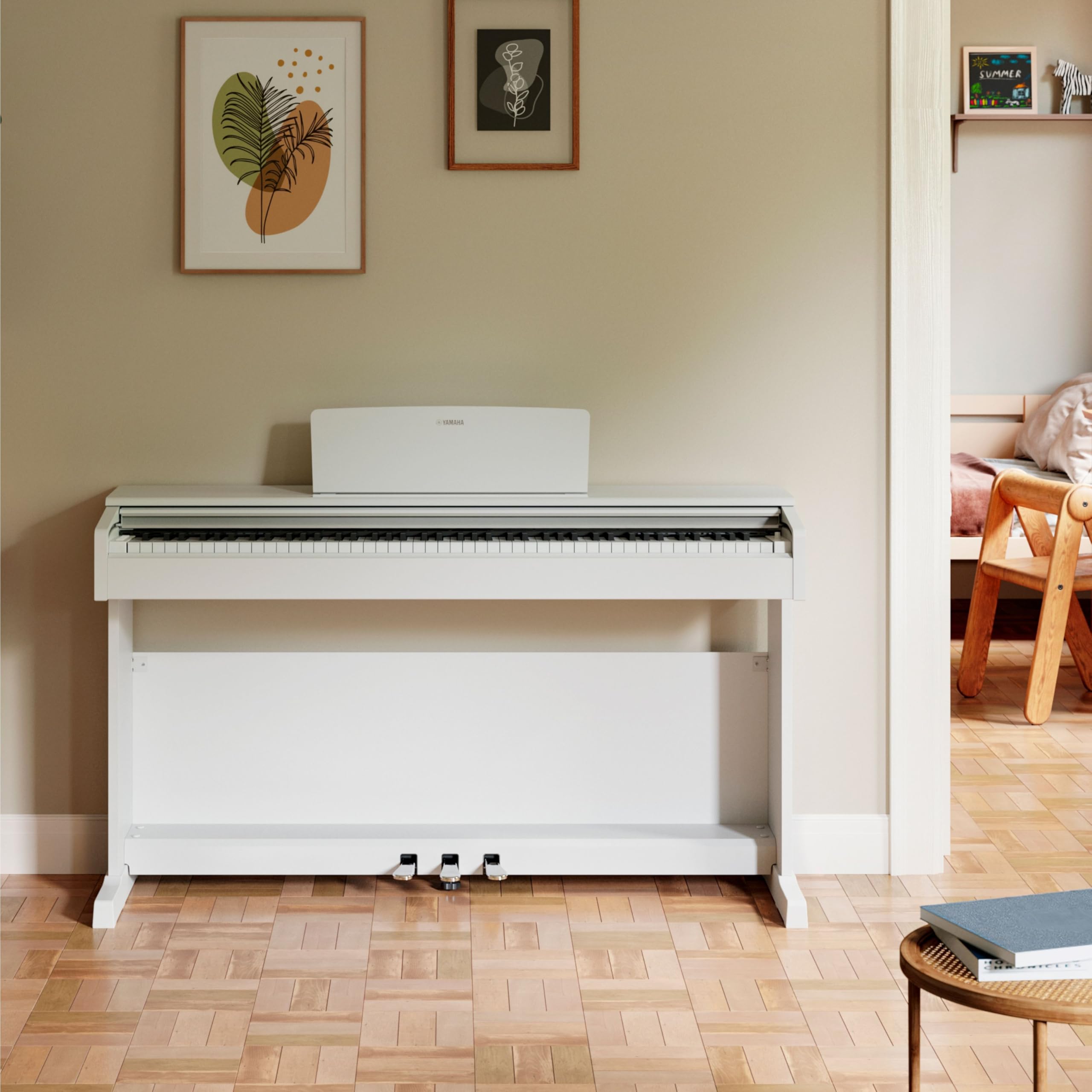 Yamaha ARIUS YDP-145 Digital Piano, weiß – Klassisches und elegantes digitales Klavier für Einsteiger und Hobbyspieler