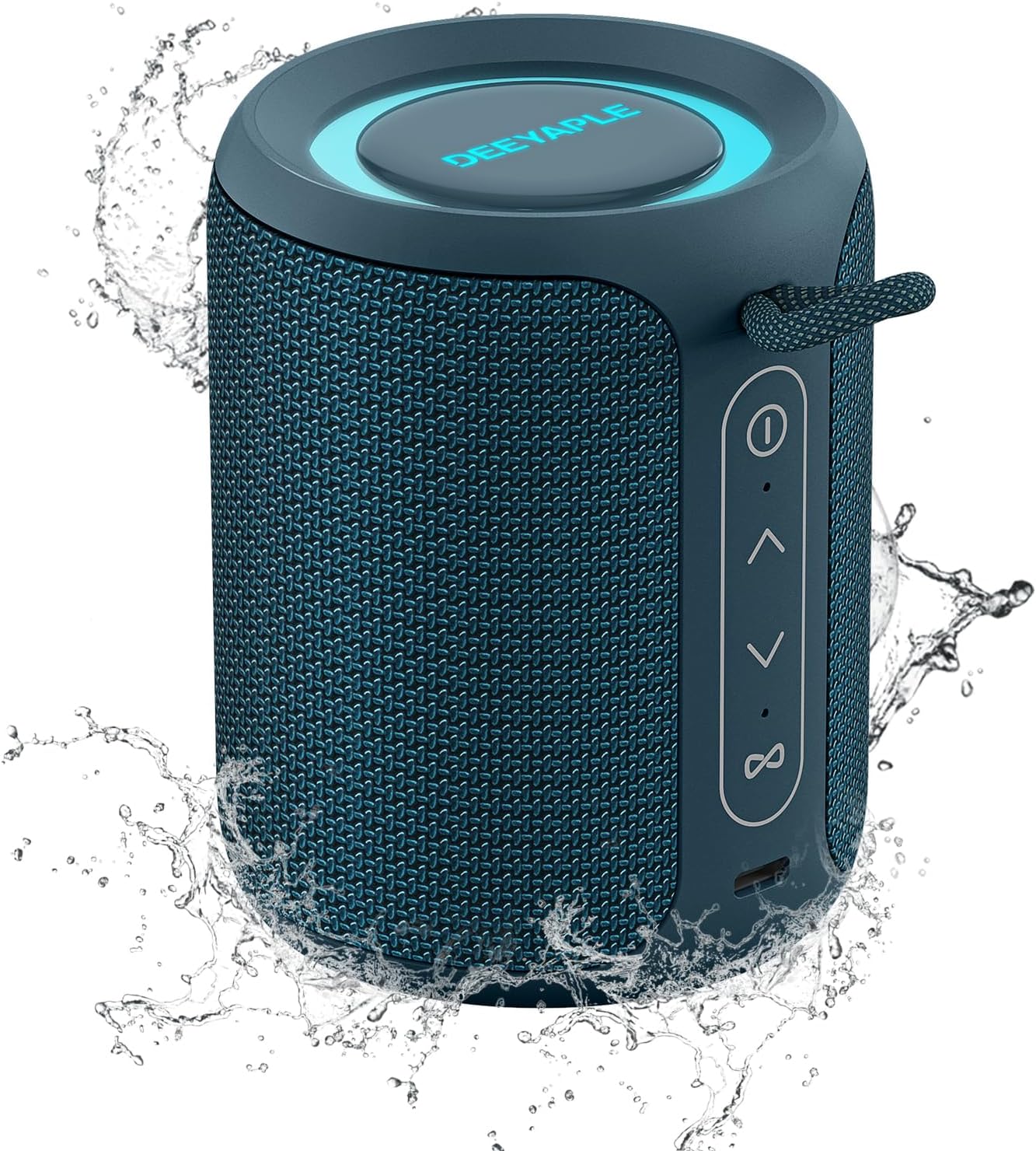 Deeyaple Bluetooth Speaker, Intense Bass Bluetooth Speaker, Bluetooth 5.3 Connected Speaker, 15W Bluetooth Speaker, IPX7 Waterproof, Dual Stereo Pairing (Blue)