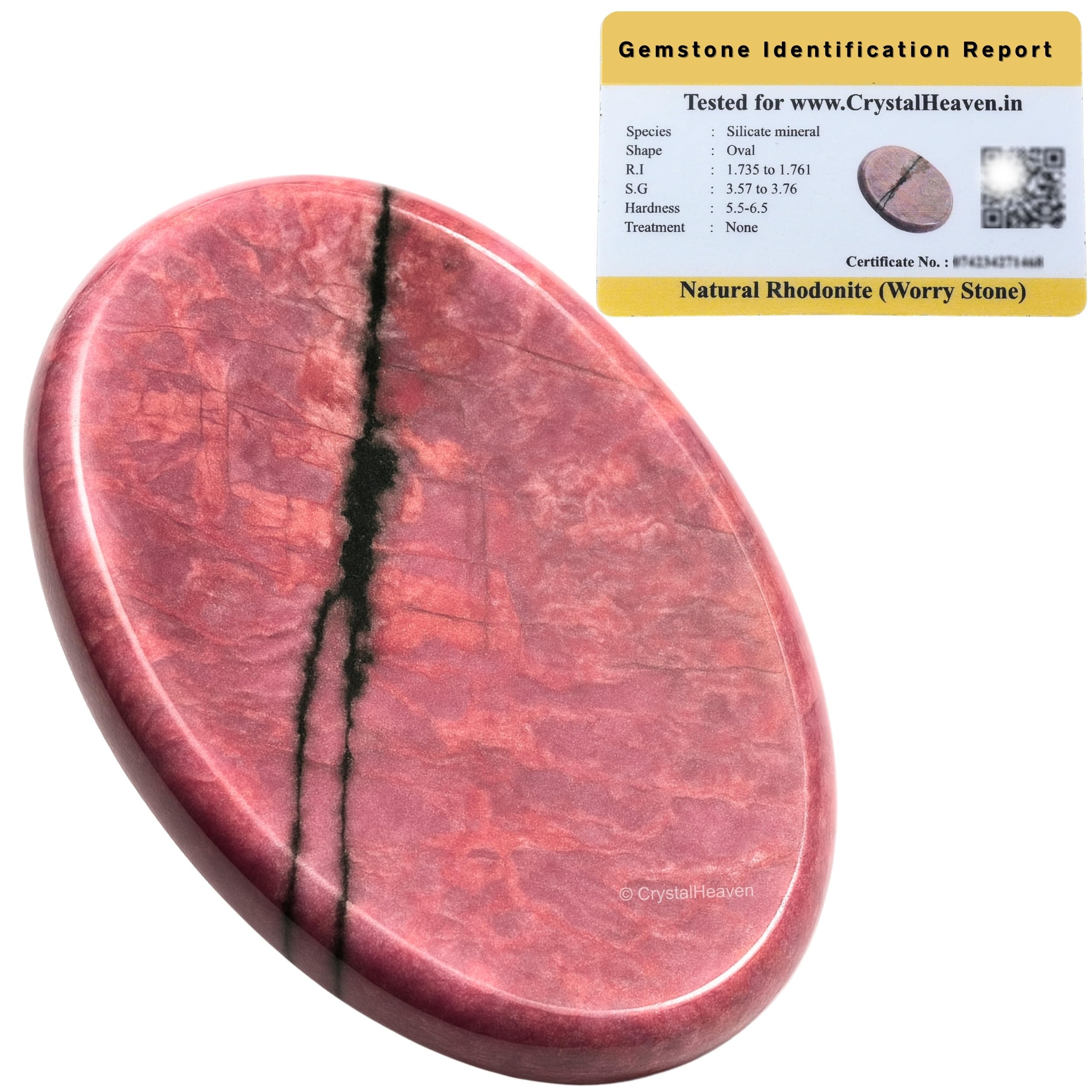 Crystal Heaven Rhodonite Crystal Thumb Worry Pebbles Stones For Anxiety Stress Relief Massage - Aaa Grade Original Healing Gemstone Agate Rubbing Stone For Yoga Meditation Spiritual Reiki Feng Shui