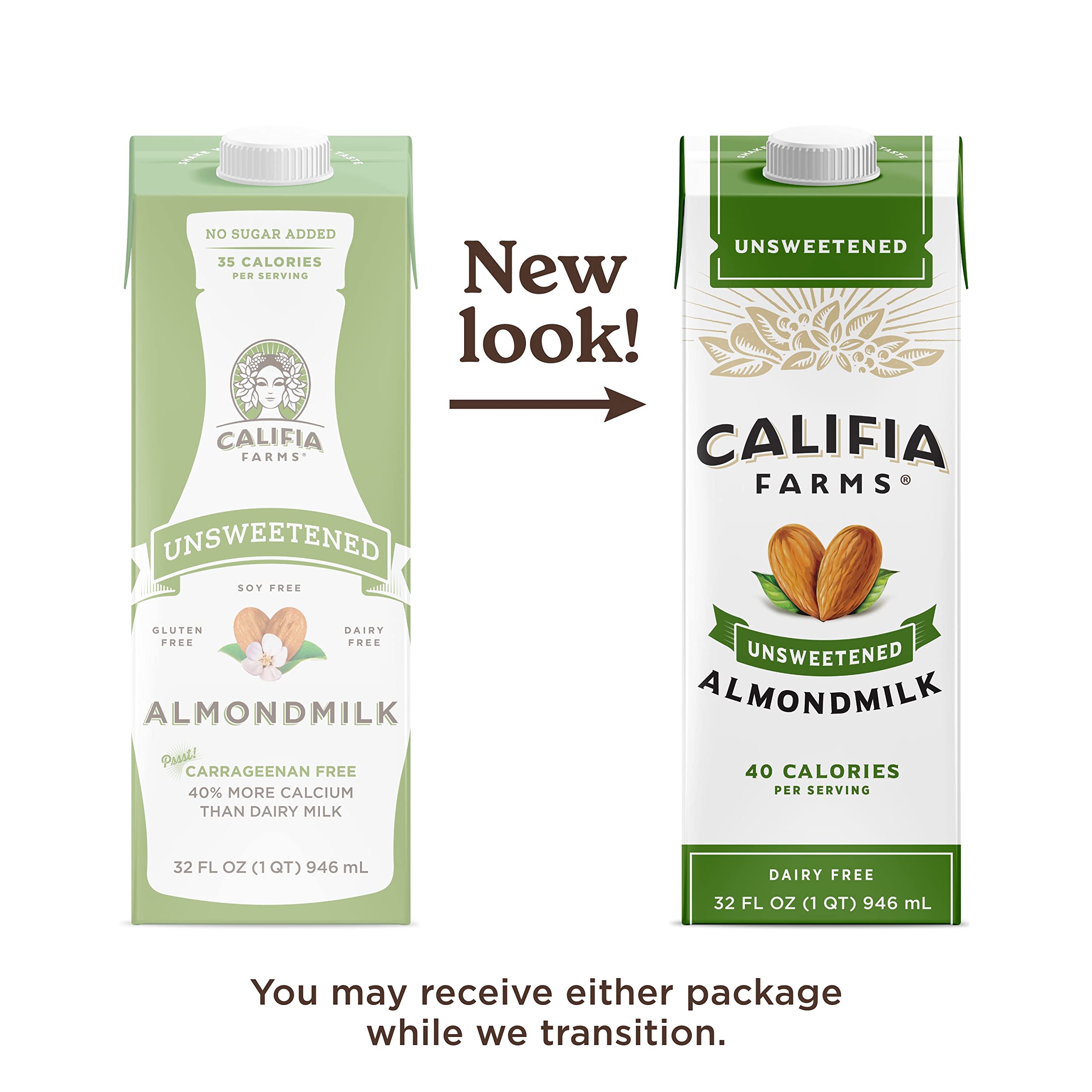 Buy Califia Farms Unsweetened Almond Milk, 32 Oz (Pack of 6), Dairy