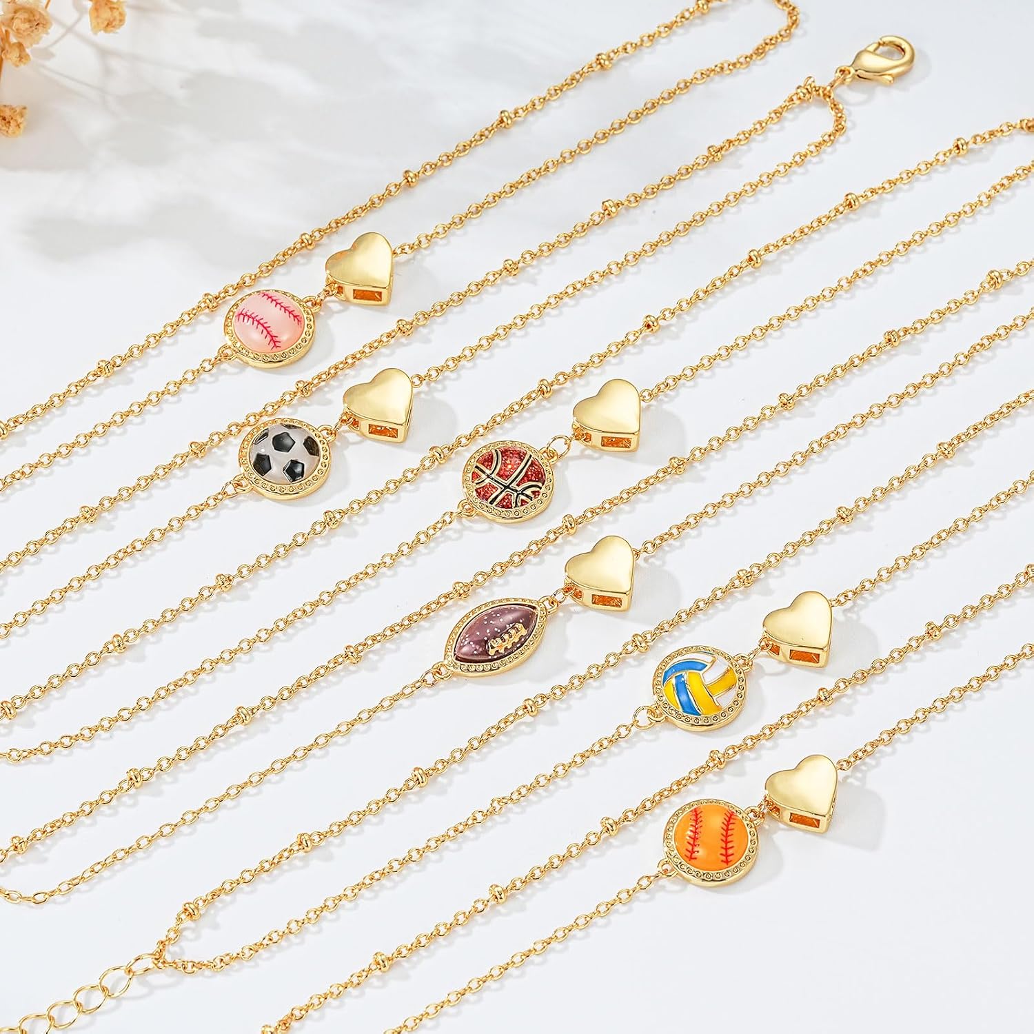 Easter Basket Stuffers-Baseball Softball Football Soccer Basketball Volleyball Bracelets,14K Gold Plated Sports Bracelets,Birthday Christmas Graduation Gifts - Image 4