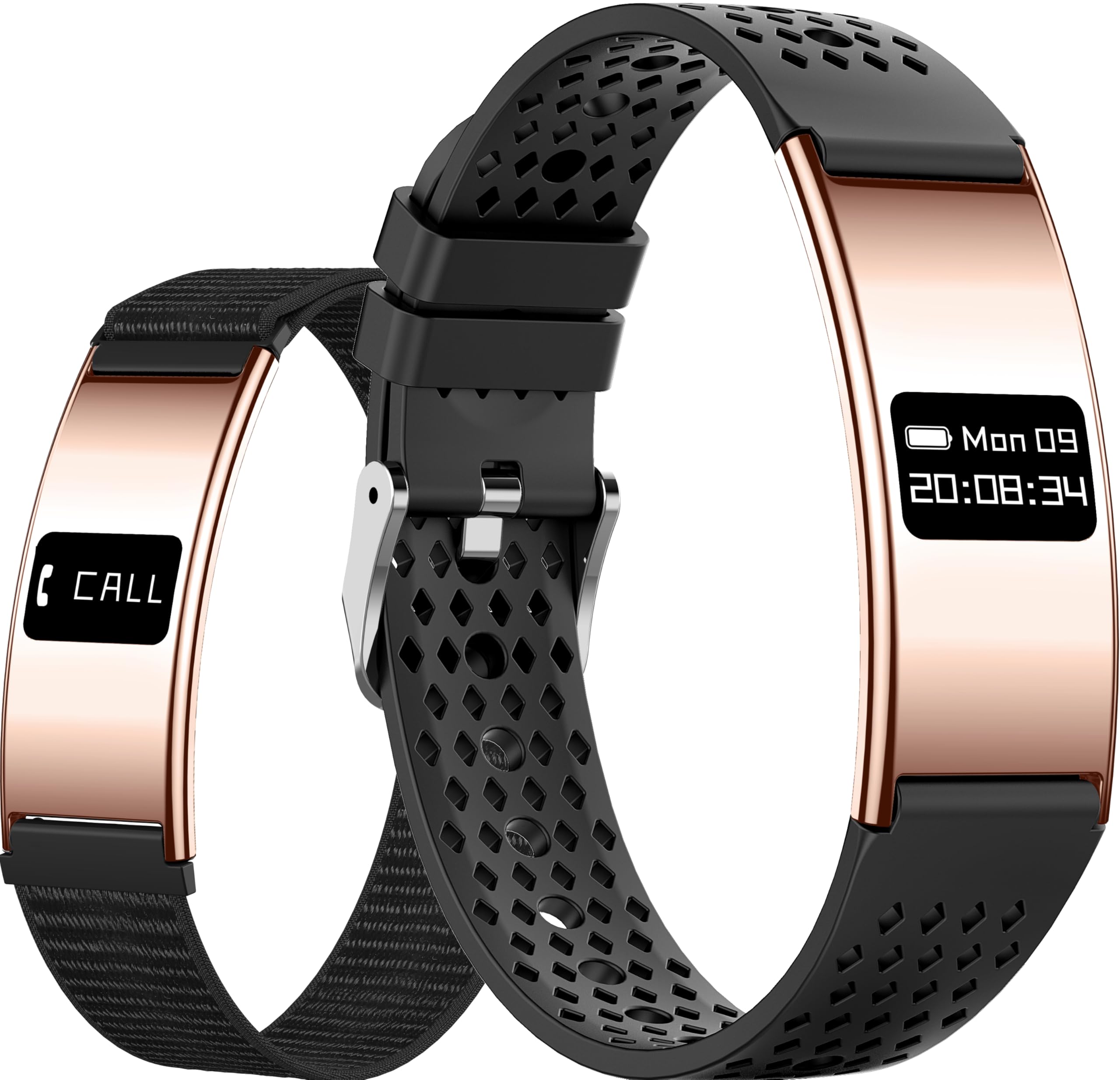 findtime Pulsera inteligente ultra delgada para mujeres y hombres, banda delgada para la salud, monitor de frecuencia cardíaca, podómetro, contador de pasos, ligero, rastreador de actividad para mujer