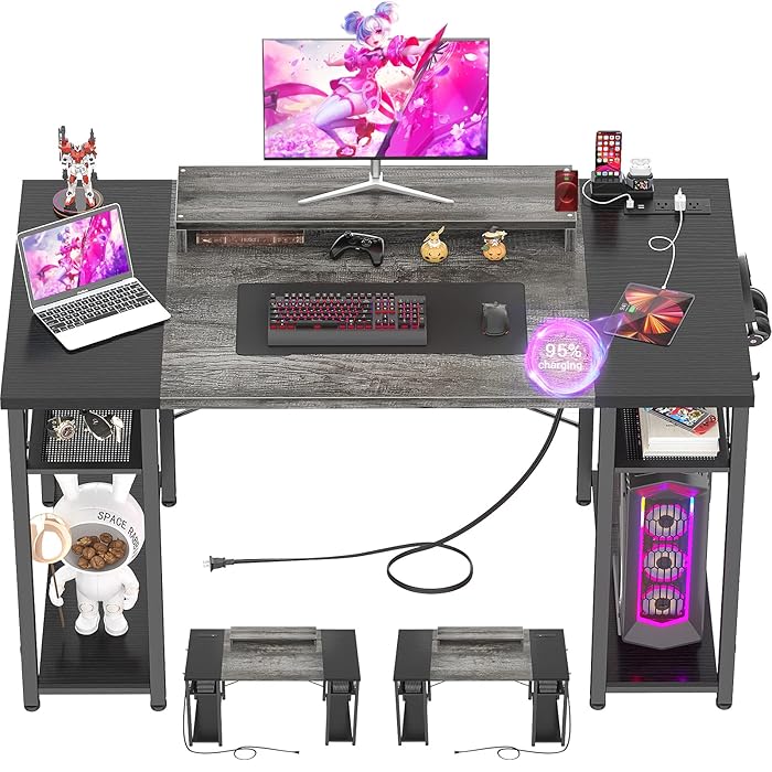 Buy Armocity Computer Desk, 48 Inch Desk with Power Outlet and USB