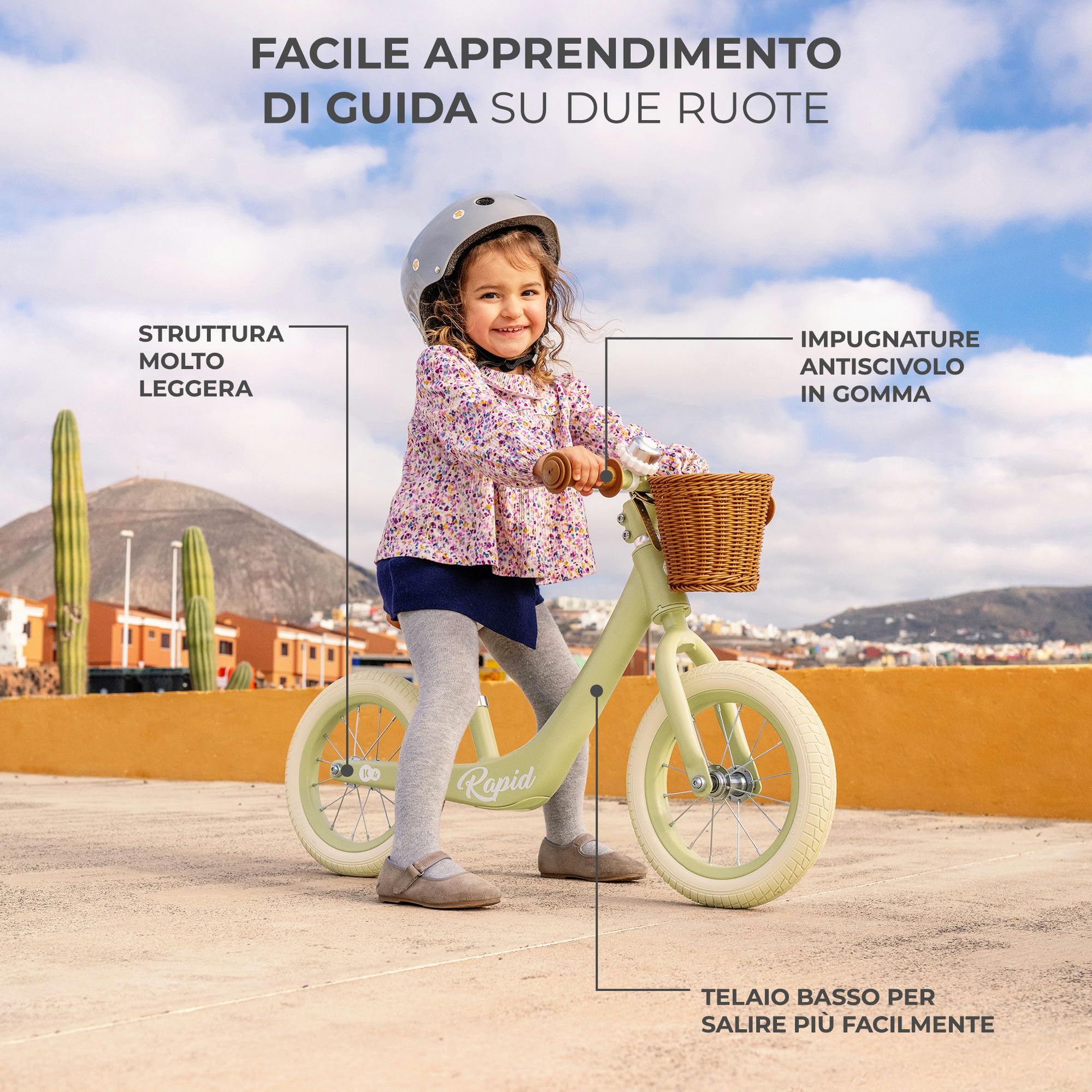 Kinderkraft RAPID2 Bicicletta in metallo, Bici senza pedale, Giocattoli per bambini da 2 anni a 35 kg
