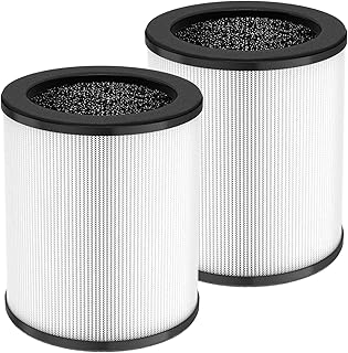KJ80 Replacement Filter Compatible with Druiap KJ80 Air Purifier, 360° Rotating 3-in-1 Filter of H13 True HEPA Filter, Activated Carbon and Pre-filter, Compared to part# AF3080, 2 Pack(NOT FOR KJ150 & Happi KJ80)