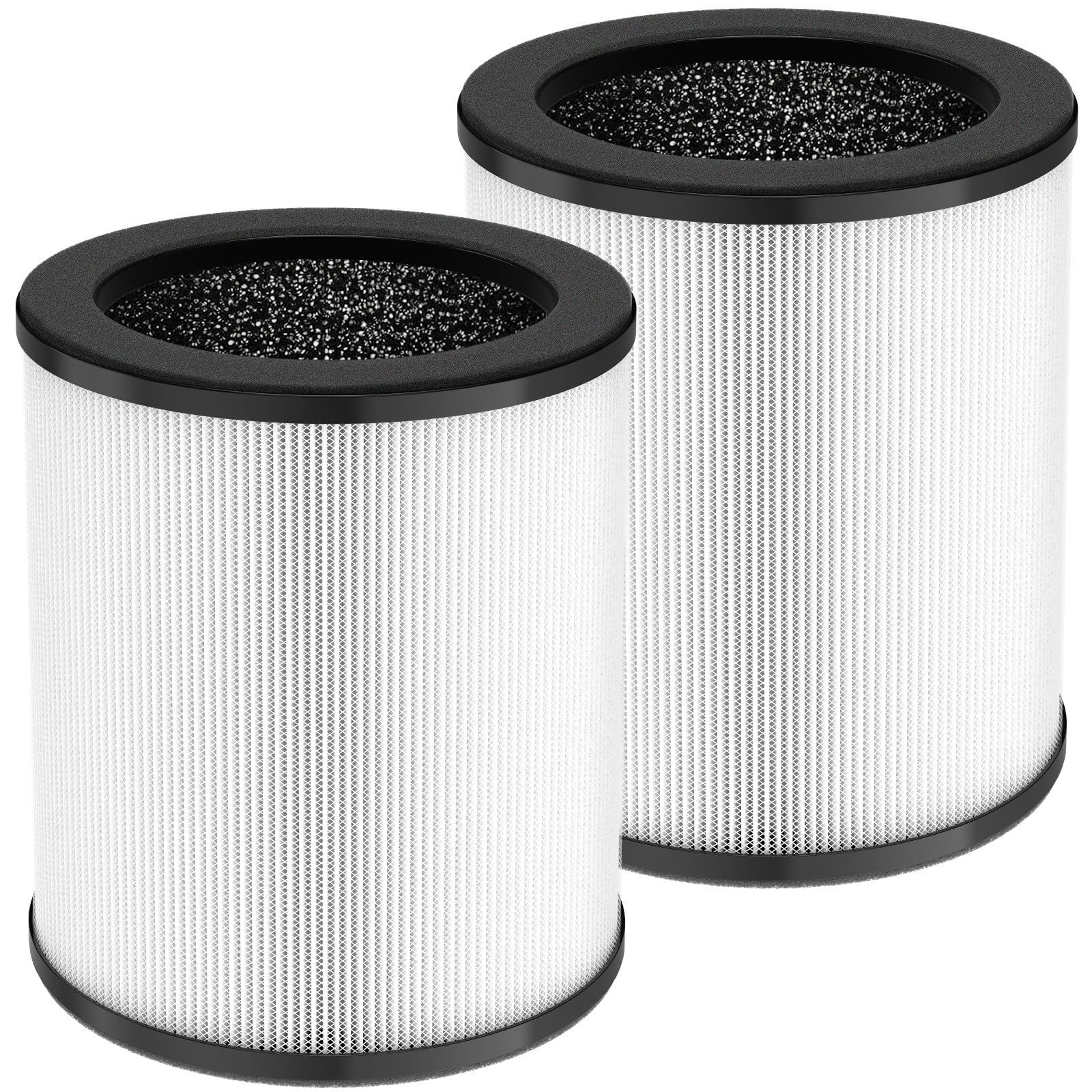 LINNIW KJ80 Replacement Filter Compatible with Druiap KJ80 Air Purifier, 360° Rotating 3-in-1 Filter of H13 True HEPA Filter, Activated Carbon and Pre-filter, 2 Pack