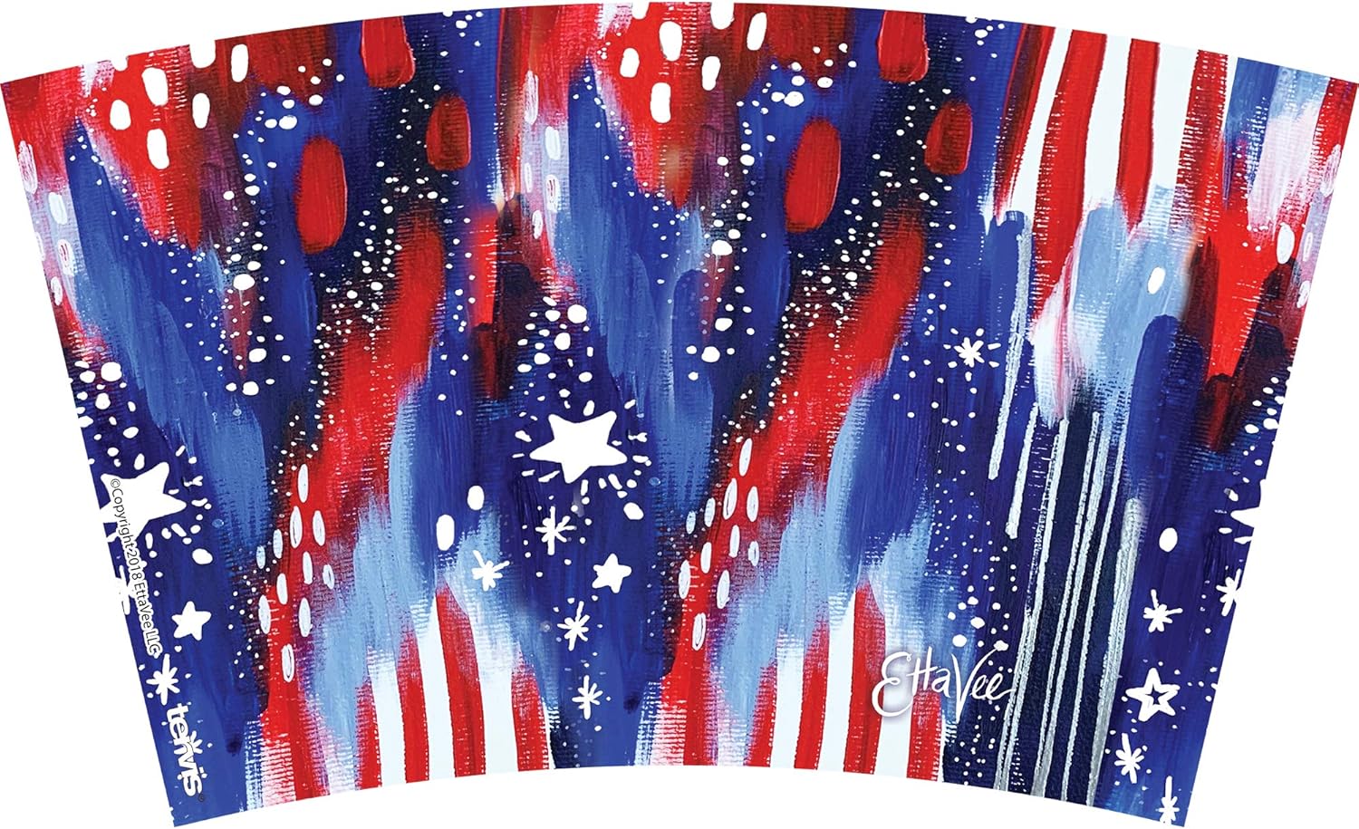 Tervis EttaVee - Americana Stars Made in USA Double Walled Insulated Tumbler Travel Cup Keeps Drinks Cold & Hot, 16oz, Classic - Image 2