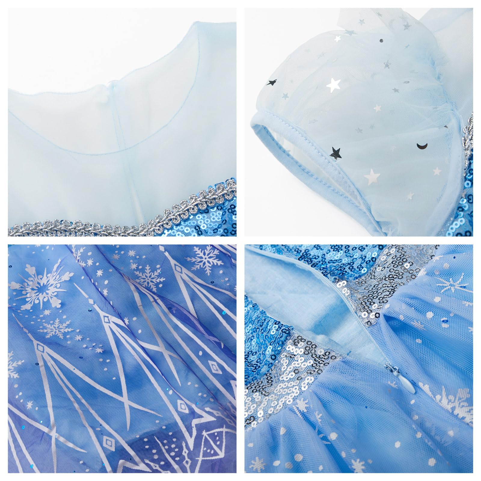 Davvew Abito da Principessa per Ragazze, Costume Luminoso a LED, Corona Magica con Bacchetta Magica per Feste in Carnevale, Halloween, Natale