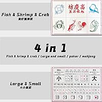 Vista 3 de drizzle Juego de mahjong de viaje 4 en 1 con mesa Mahjong – 146 azulejos tamaño portátil Mah-Jongg – Dibujos de tamaño de póquer, dibujos de peces