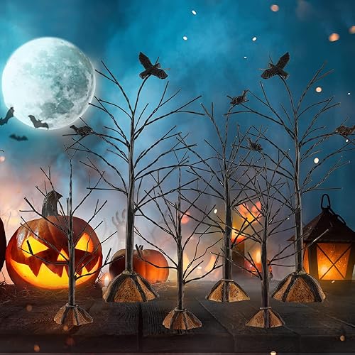 Miniatura 3 de Ysleen 6 piezas de mini árboles de decoración en miniatura, modelo artificial en miniatura, árboles para vacaciones, aldea, casa, jardín,