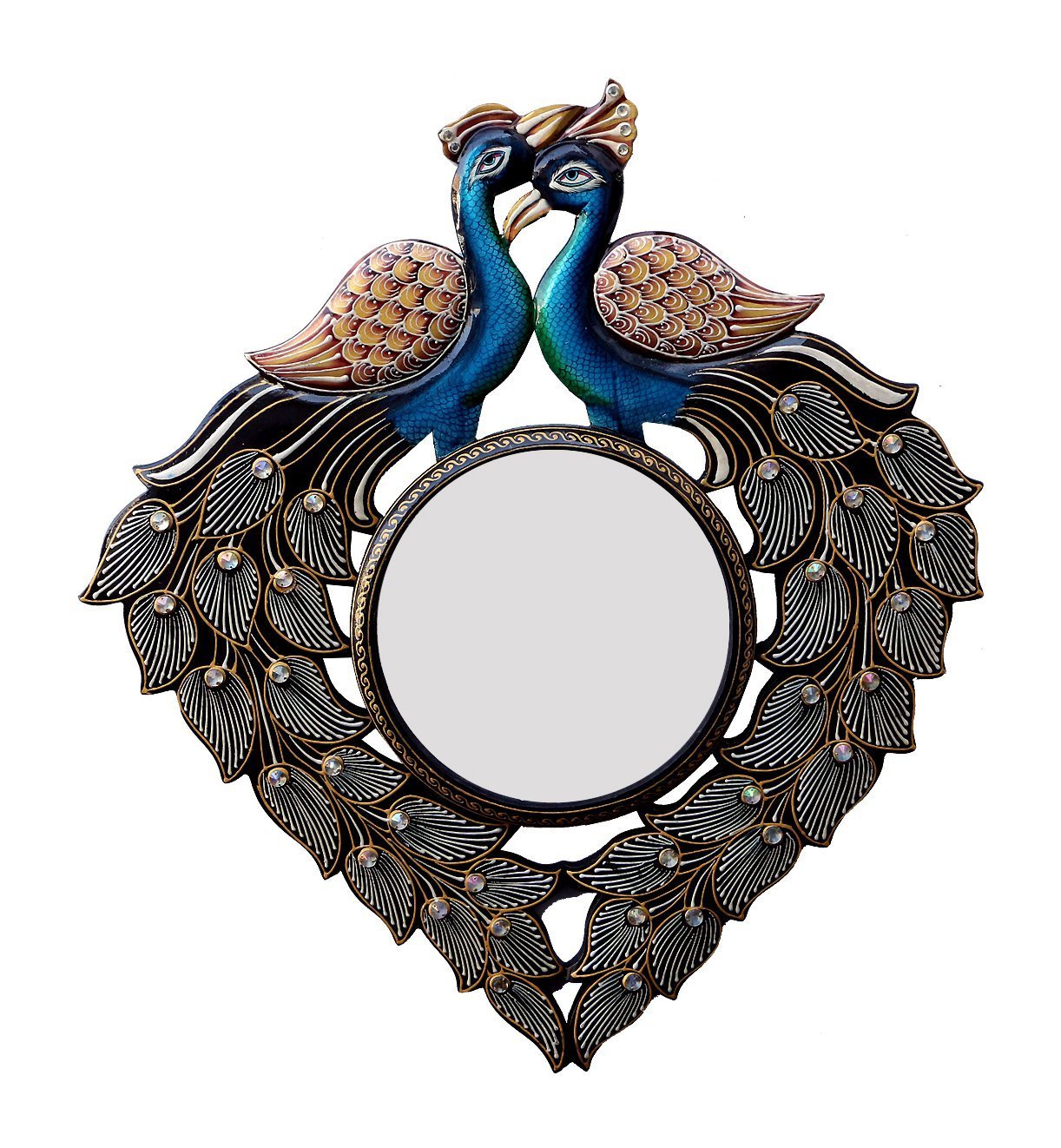 Buy Wood Peacock Wall Mirror Online at Low Prices in India Amazon.in