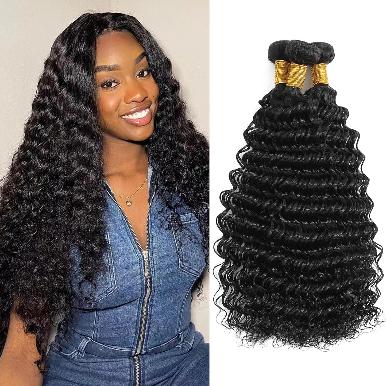 Selina 3 Bundles Human Hair 10 12 14 Inch Kinky Curly Unprocessed Remy Hair Extensions Brazilian Virgin Human Hair 100 Gram/Bundle Natural Color (10"12''14'', Curly)