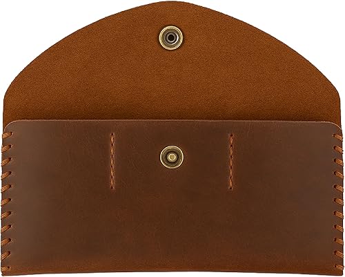 The Antiq Bolsa de cuero para monedas, bolsa de dinero con 3 ranuras para tarjetas, organizador de monedas de cuero genuino hecho a mano para