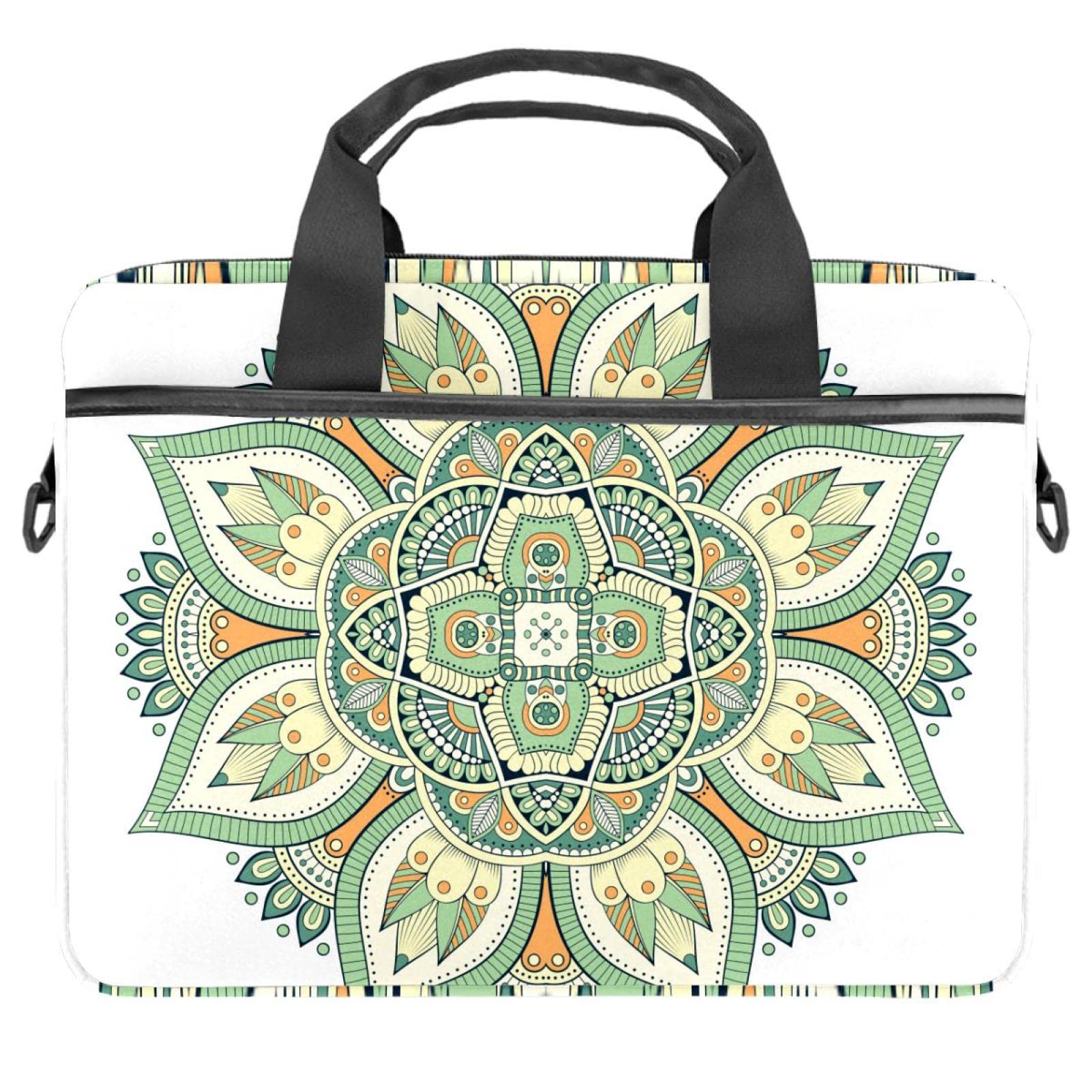 Housse ordinateur 14 pouces imperméable fleurie mandala