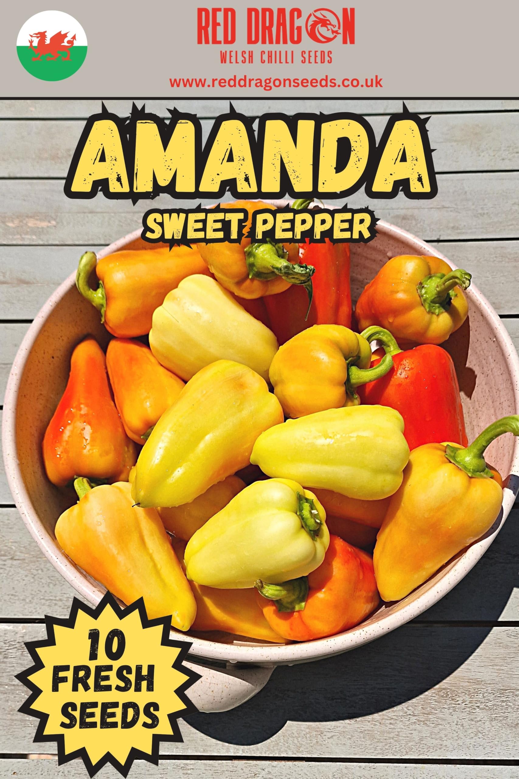 Amanda Sweet Pepper Seeds - 10 Fresh Amanda Sweet Pepper Seeds