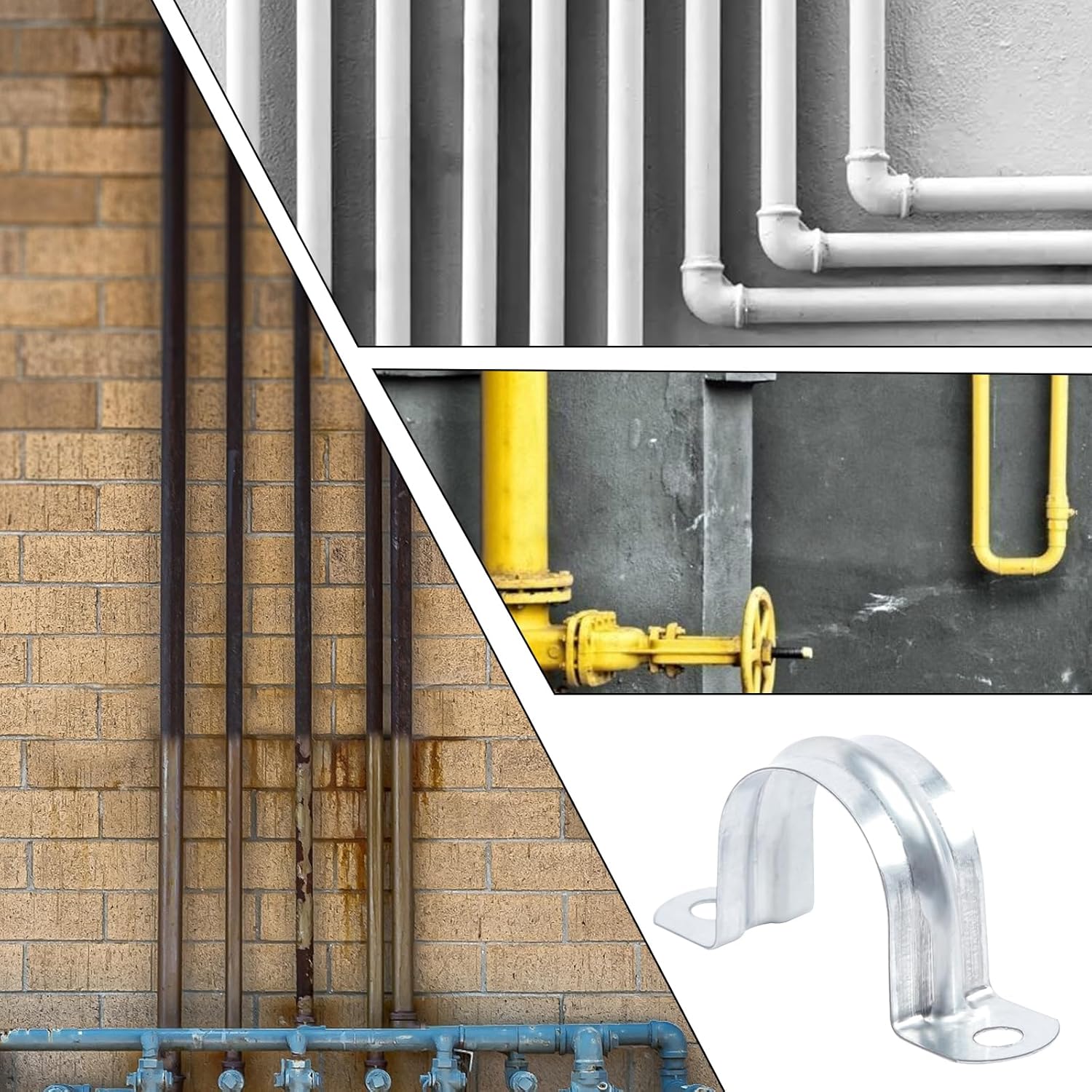 JDHGSHL 1 Inch Reinforced Rigid Pipe Strap, 2 Holes U Bracket Cable Clamp Hanger, Zinc Coated Tension Tube Clip, Conduits Strap Clamps For Pipe Fixing On Various Surfaces, 30 PCS(25mm - View #6