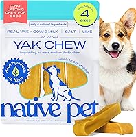 Vista 12 de Native Pet Yak Cheese Himalayan Dog Chews – Palitos dentales de larga duración para razas grandes – 100% masticables naturales de yak del Himalaya
