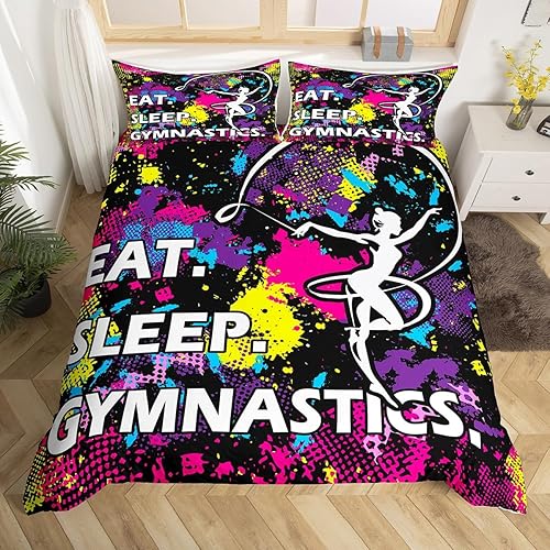 Miniatura 12 de Feelyou Eat Sleep - Juego de ropa de cama de baloncesto para niñas y niños, funda de edredón de baloncesto, funda de edredón para jugadores, funda