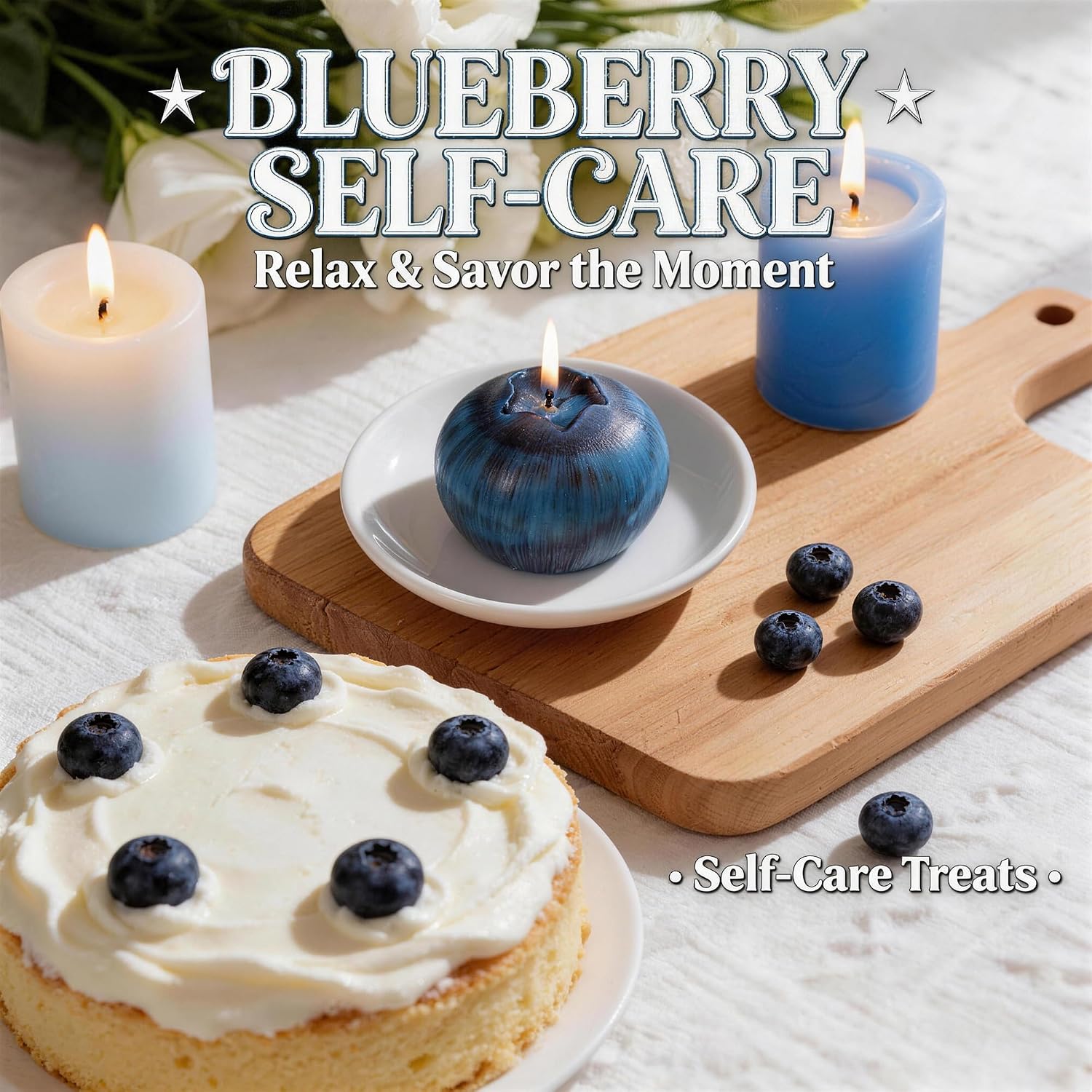 Blueberry Shaped Scented Candle,1 Piece Decorative Berry Realistic Fruit Soy Wax Candle，Warm Scent Aroma for Foodie Gifts,Farmhouse Accent& Kitchen Decor