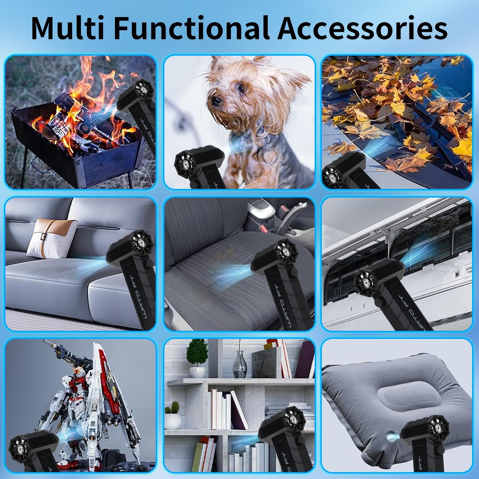 Buy Compressed Air Duster, Cordless Electric Air Blower With 4 Speed Mode, Enhanced 180000 RPM - View #12