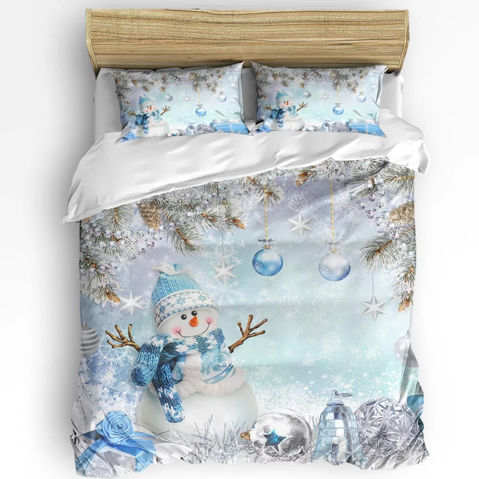 Parure de lit 200x200 de Noël anti-froid avec taie d'oreiller douce pour réchauffer les nuits d'hiver