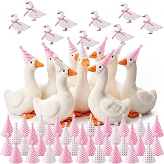 Vinsot 43 Pcs Mini Party Hats for Animal, DIY Blue Pink Cone Hats with Banner for Goose Dog Cat Animal Birthday Decor