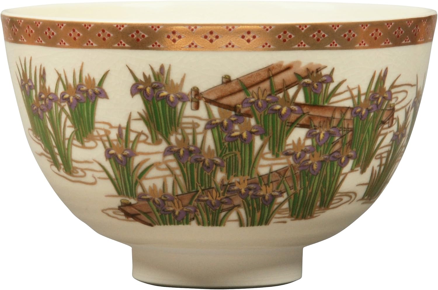 Miyachi Eikou Matcha Bowl, White, Size: Diameter 4.9 x Height 3.1 inches (12.6 x 7.8 cm), Satsuma Shooting, Yatsuhashi, Presentation Box Included