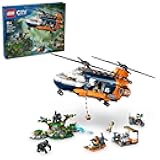 City Jungle Explorer Helicopter Toy at Base Camp - Kids Toy Adventure Building Set for Boys & Girls, Ages 8+ - with 5 Minifigures & Gorilla Figures - Gift Ideas for Birthdays - 60437