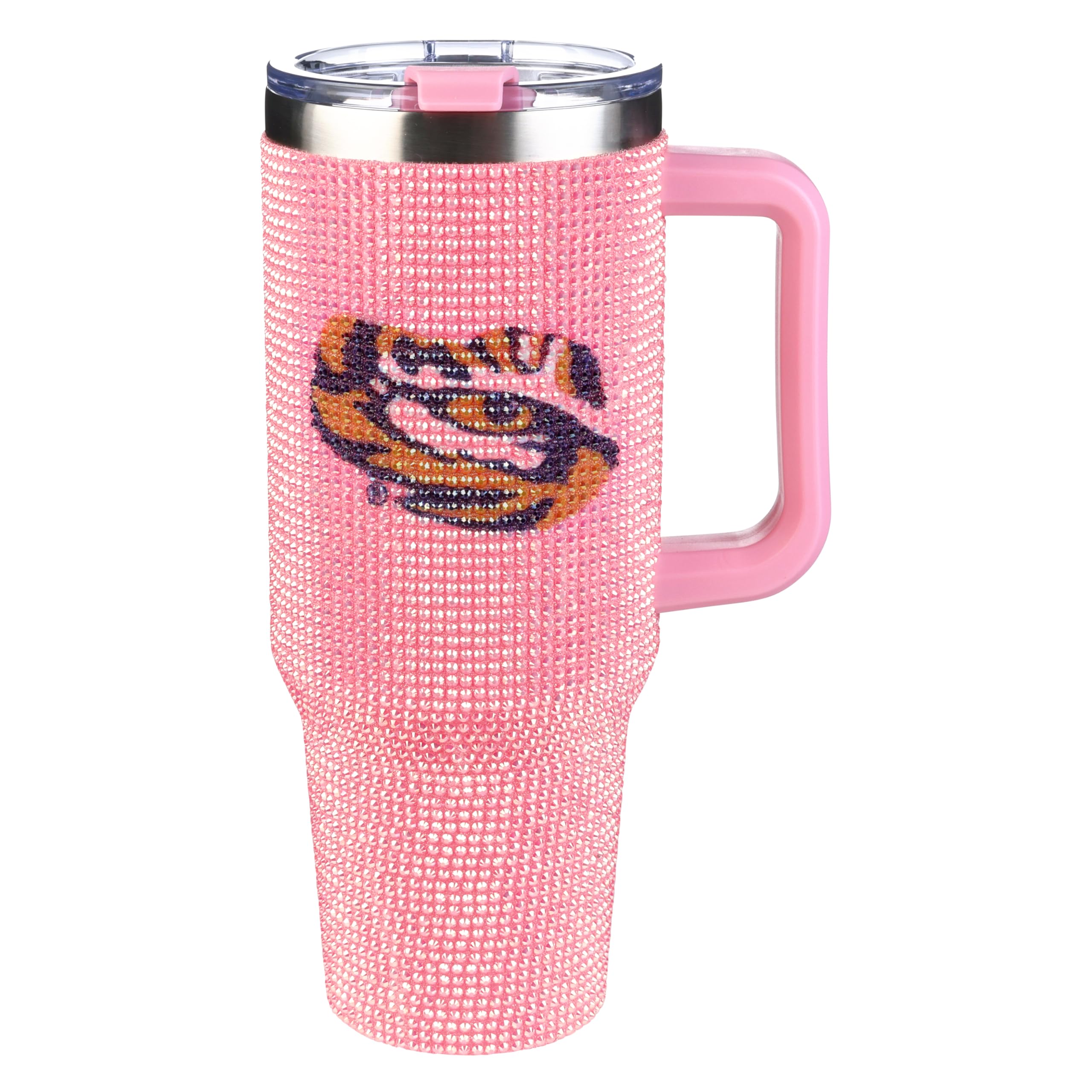 The Memory Company Officially Licensed NCAA - Louisiana State University 40oz Pink Bling Game Day Tumbler