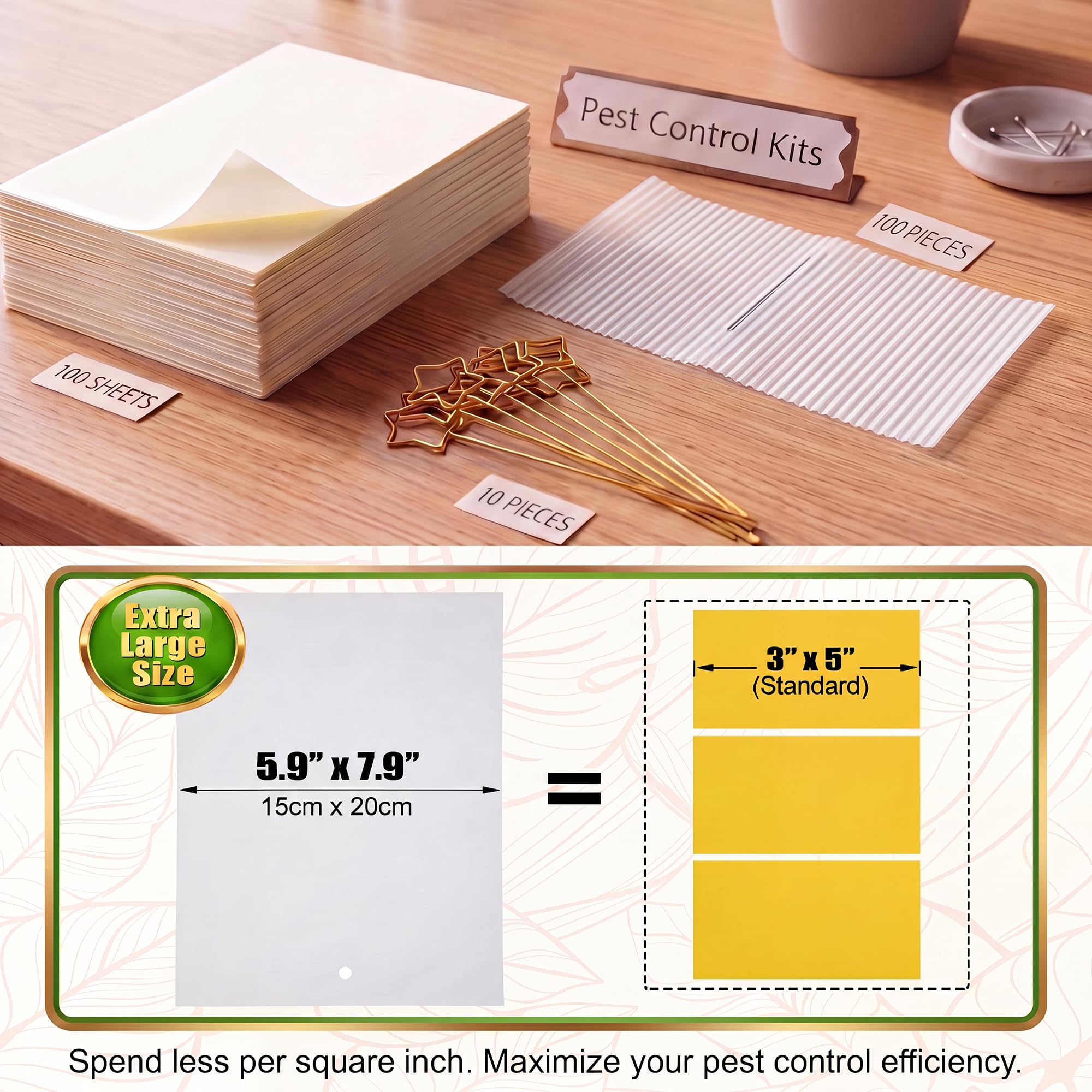 100 Stück Gnat Sticky Traps für Pflanzen, transparent, doppelseitig, für drinnen und draußen, Schädlingsbekämpfung für Trauermücken, Fruchtfliegen, Weiße Fliegen, Blattläuse und Minenarbeiter