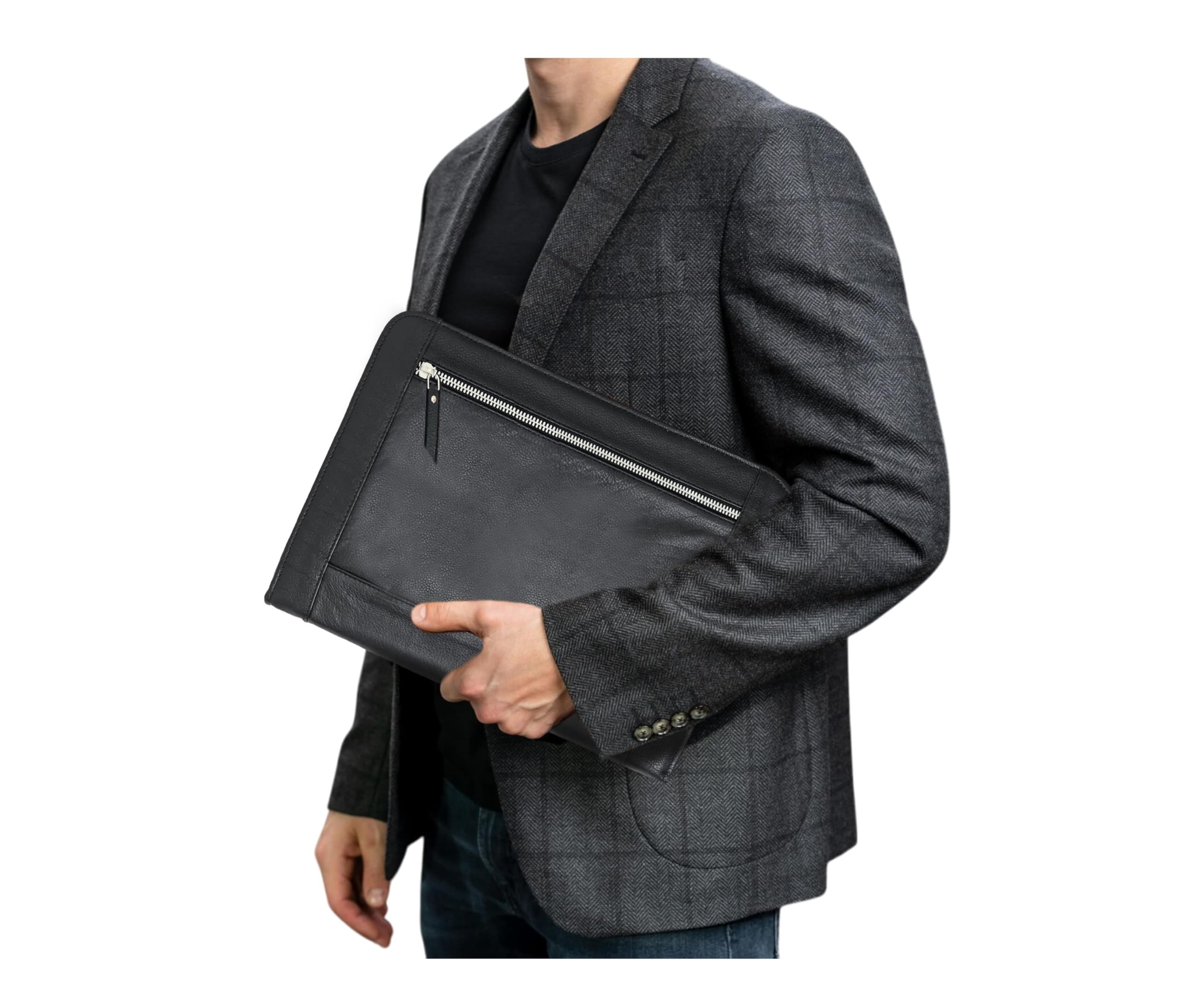 JAALD A4 Cartella Portadocumenti Portablocco in Pelle Valigetta Professionale da Conferenza per Documenti Elegante Ufficio Casual Viaggio Vintage Regalo
