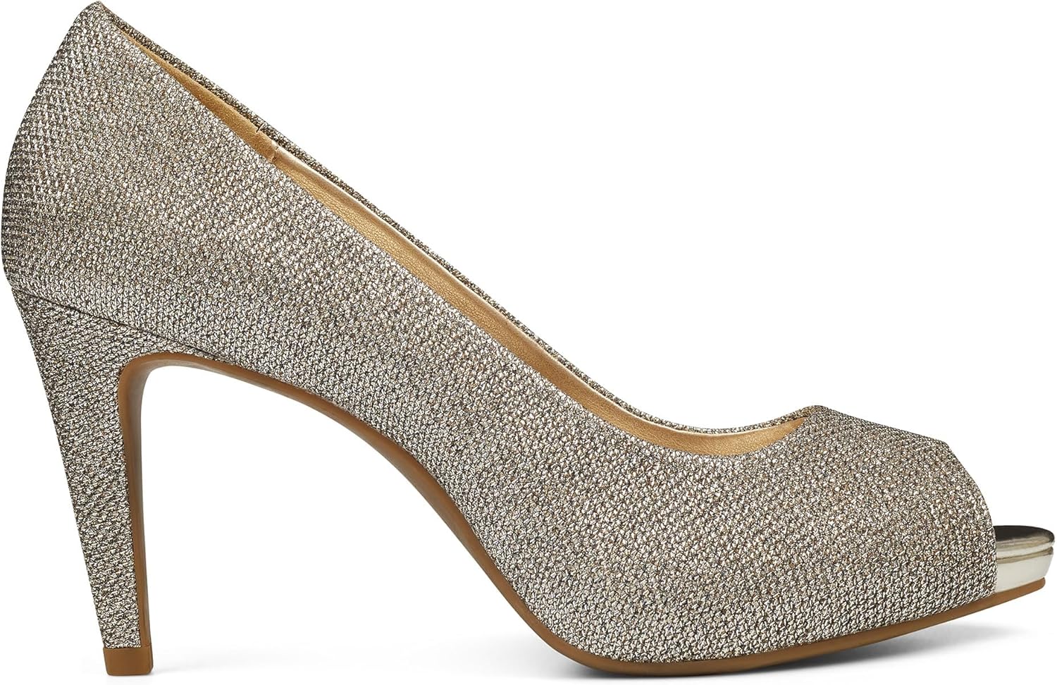 Bandolino Women's Rainaa Pump, Gold Glamour Material, 5 Wide - Image 5