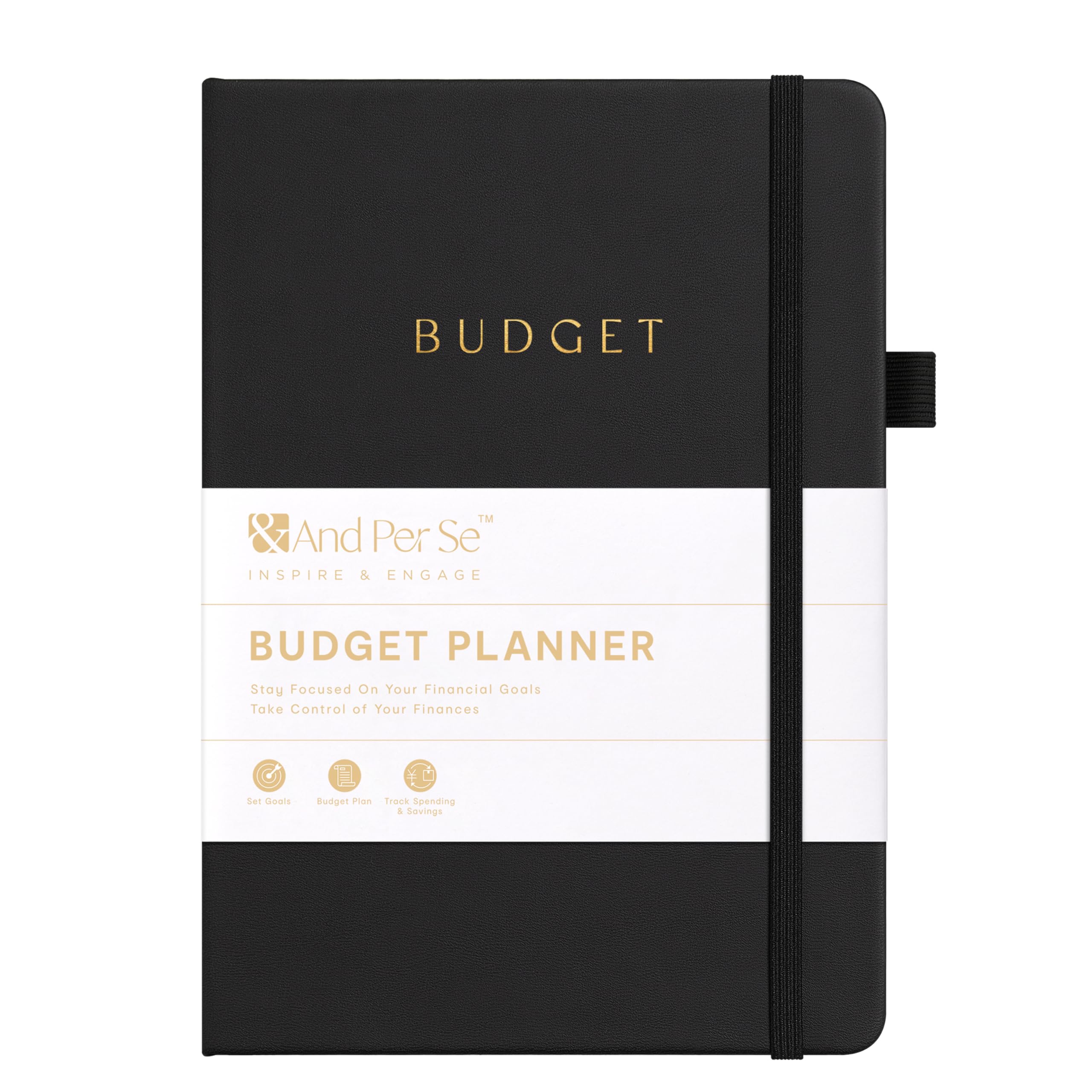 &And Per Se Budget Planner, Monthly Budget Notebook with Expense Tracker, Undated Financial Planner & Bill Organizer Book - A5 Size, Hardcover (Black)