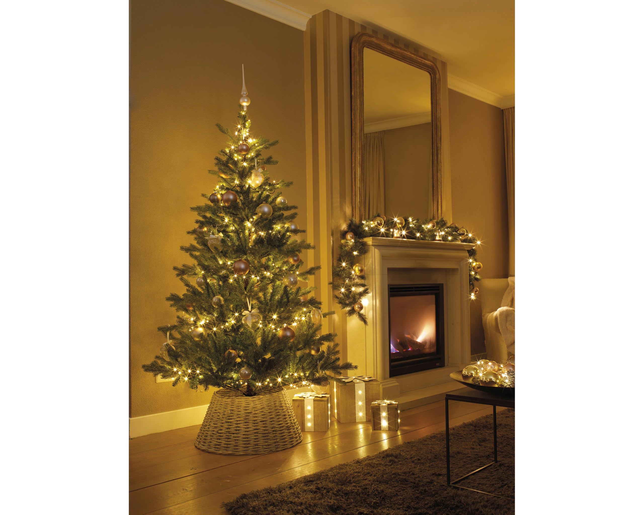 Decoris Copripiede per albero in salice intrecciato Camp Grigio