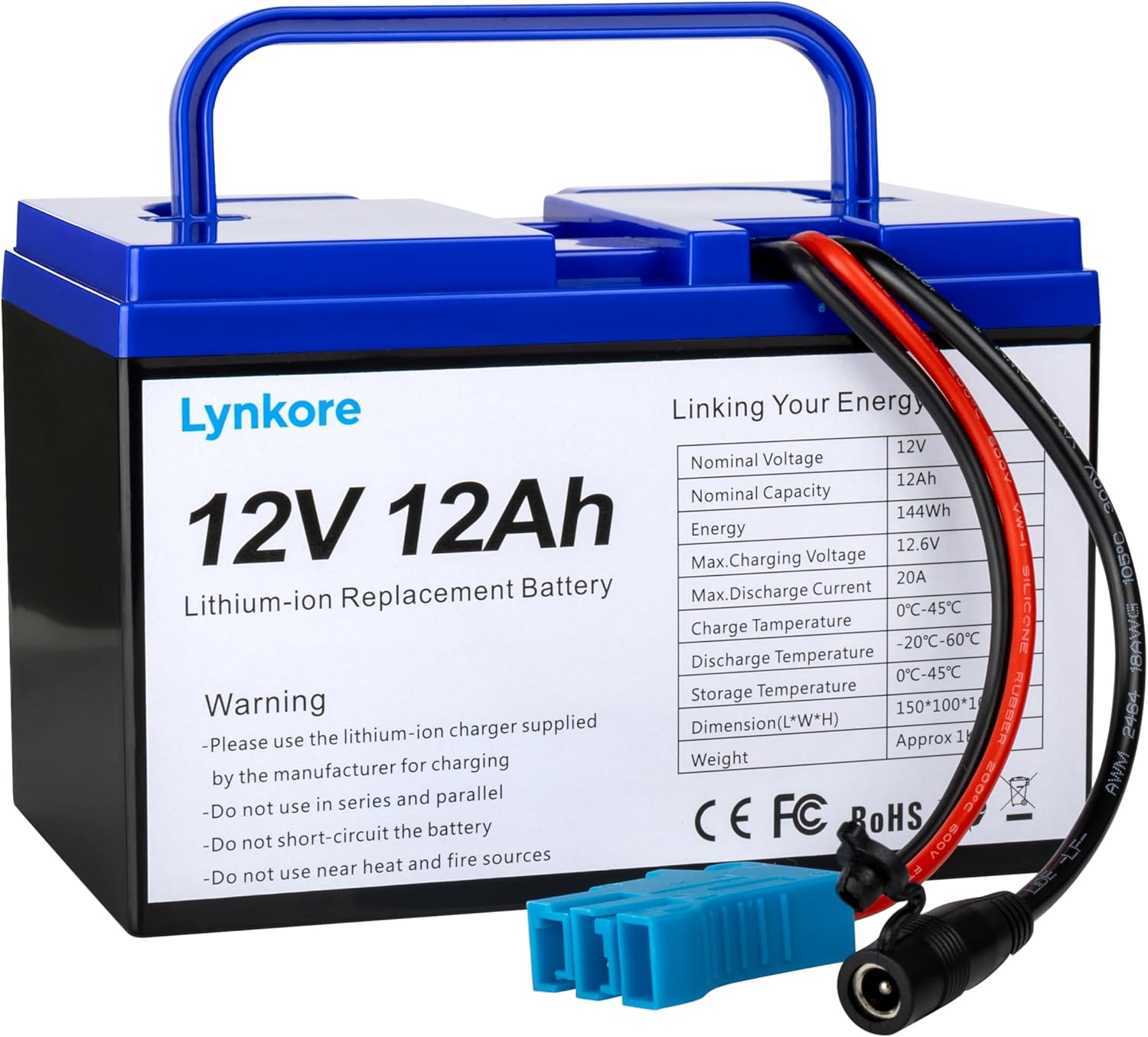 12V 12Ah Lithium-ion Battery Compatible for Peg-Perego Tractor & John Deere Gator XUV, Replacement Battery for Kids Ride-on Toys & Cars & Power Wheels, Includes 2A Charger