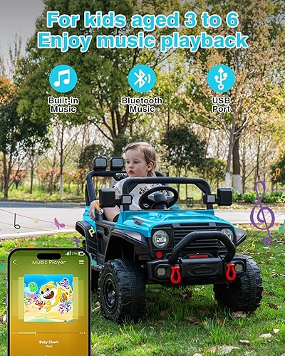 Miniatura 2 de Carros Eléctricos para Niños, 24 V - Juguetes para niños grandes, auto eléctrico para almacenamiento en cama de camión, juguete para niños y niñas a